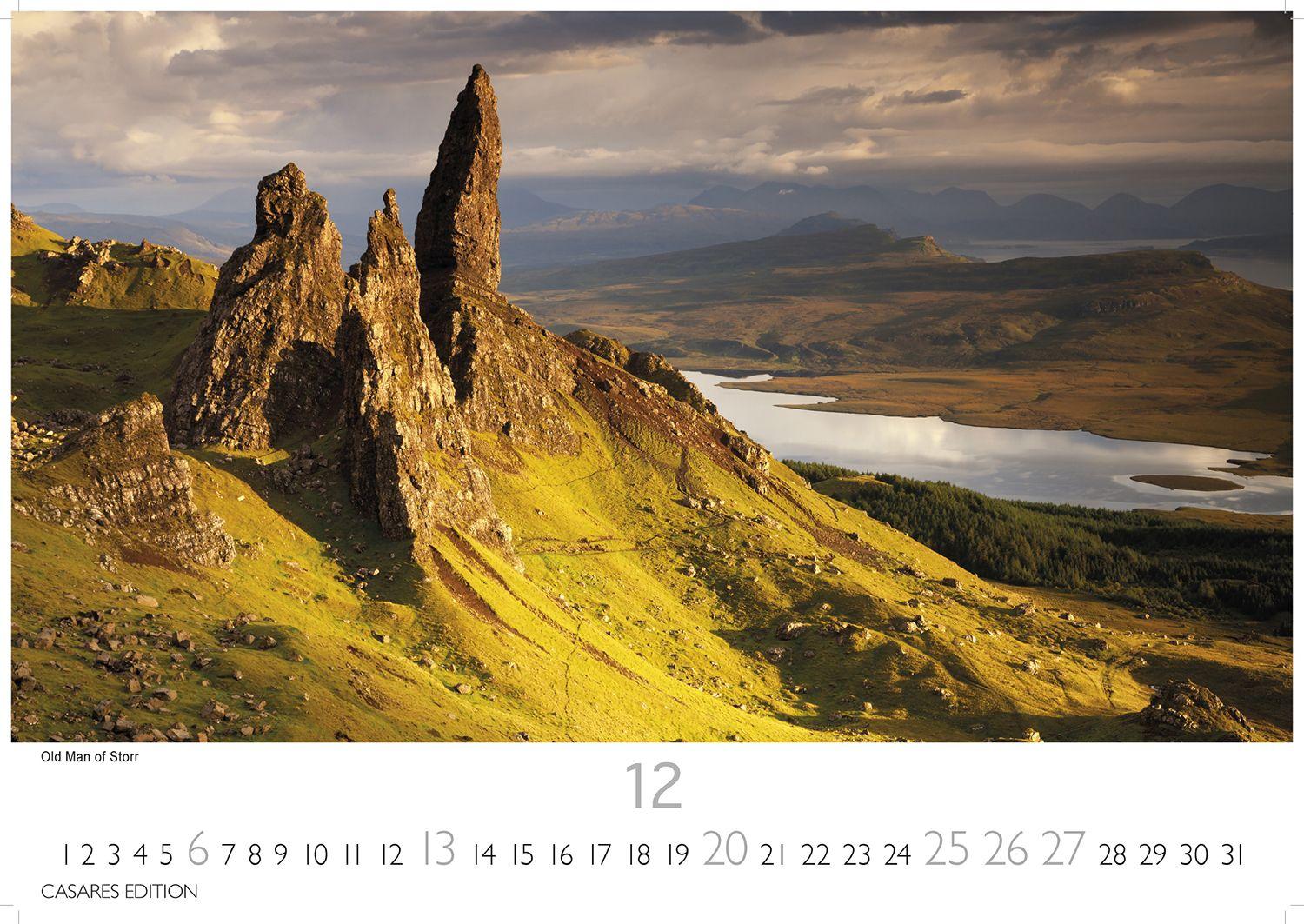 Beispielinhalt (Bild) Schottland Kalender 2026 - Wandkalender | Fotokalender England 24x35cm - Faszinierende Bilder von schottischen Highlands, Lochs, Küsten und Nationalparks