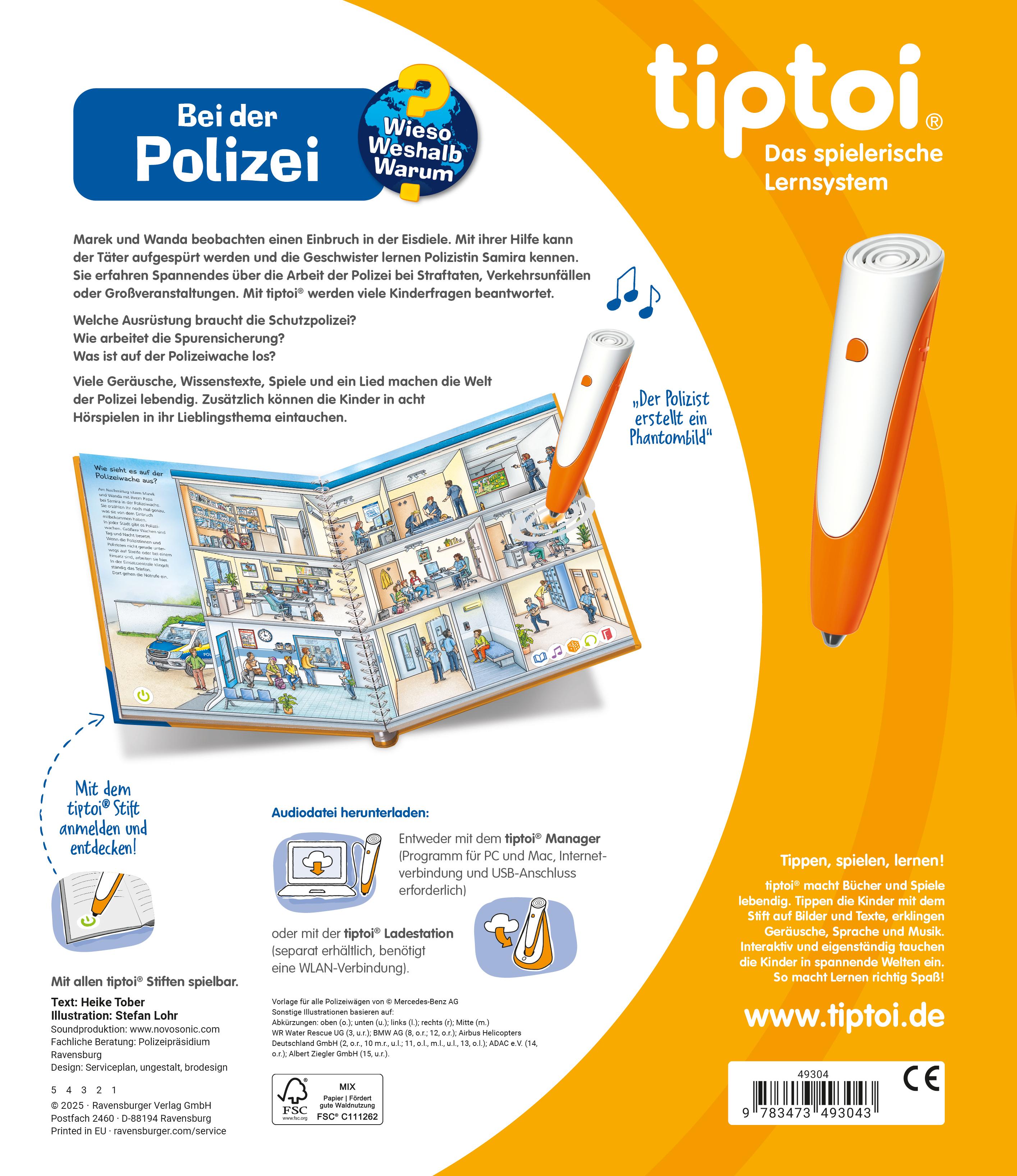 Rückseitencover tiptoi® Wieso? Weshalb? Warum? - Bei der Polizei