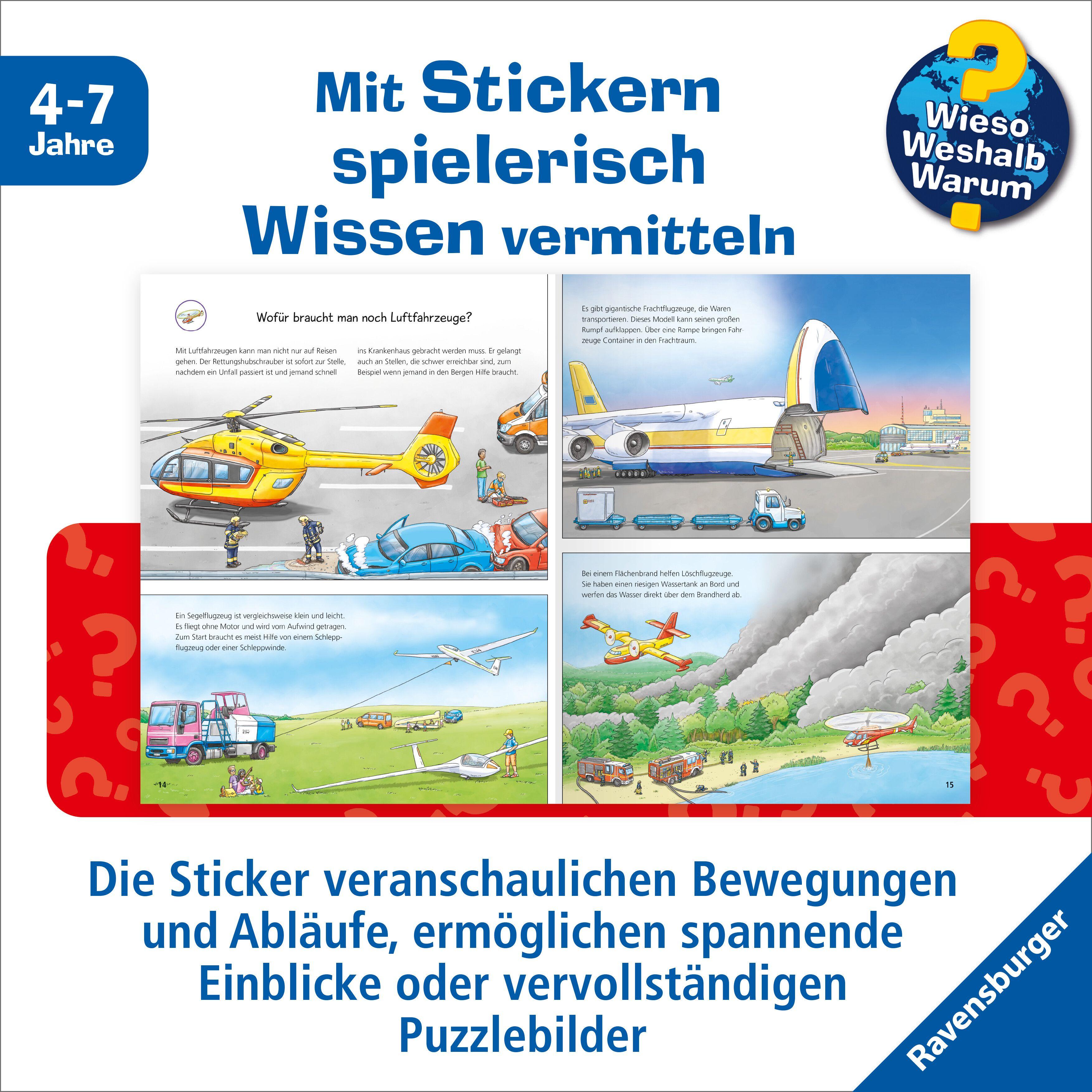 Beispielinhalt (Bild) Wieso? Weshalb? Warum? Stickerheft - Flugzeuge