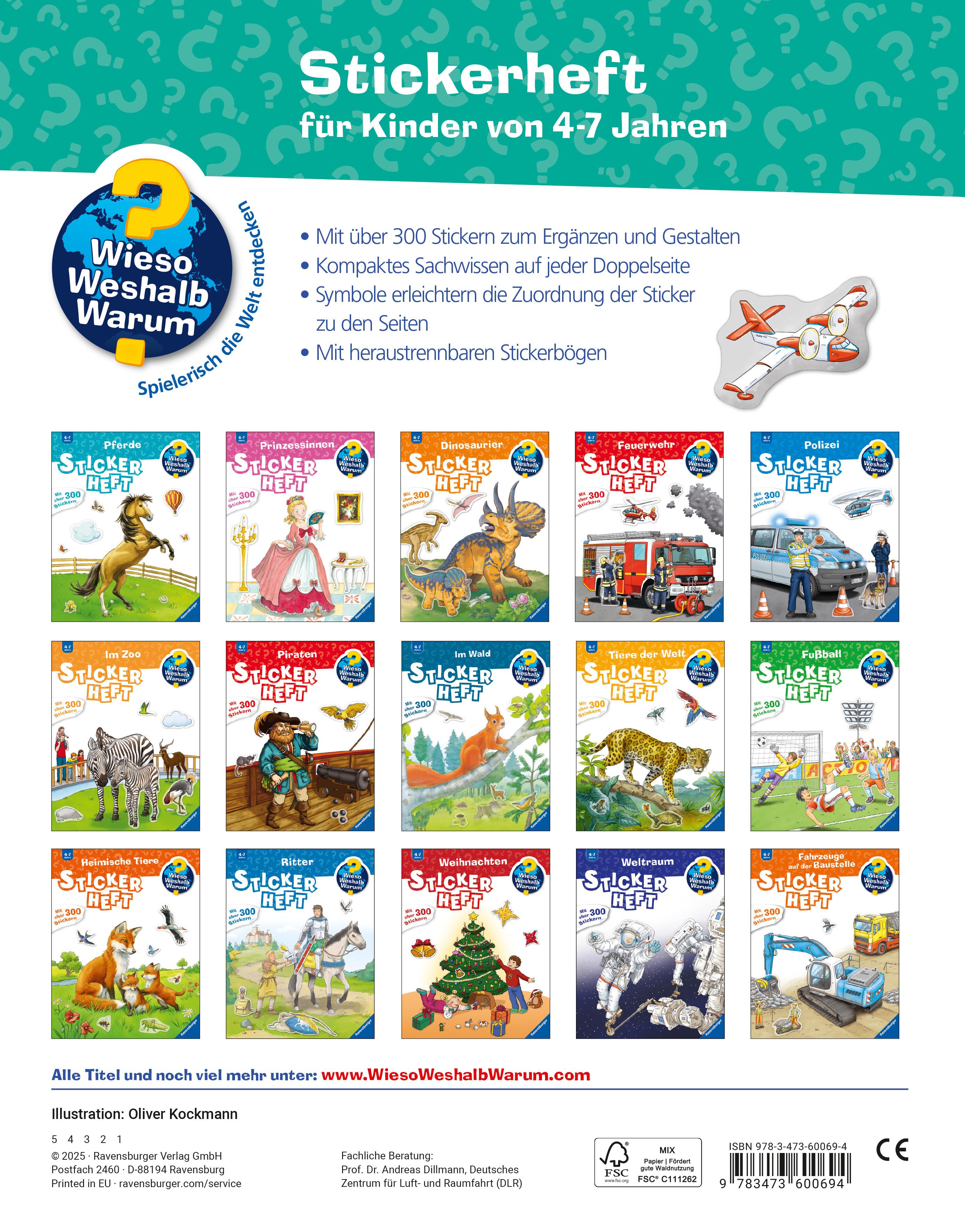 Rückseitencover Wieso? Weshalb? Warum? Stickerheft - Flugzeuge