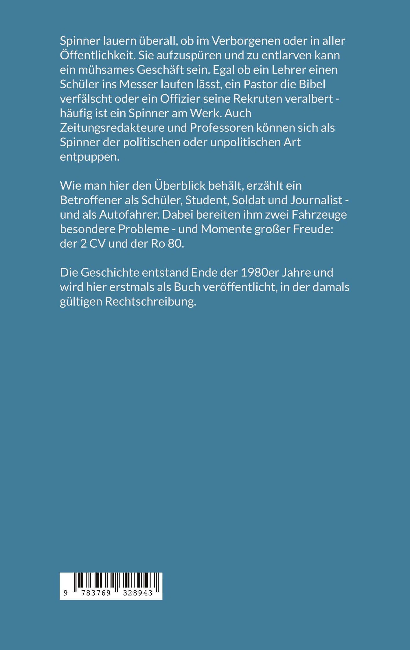 Rückseitencover Die Spinner und ich