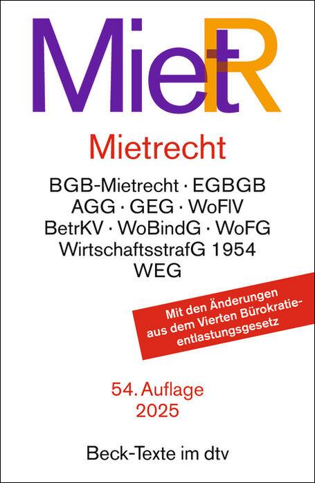 Vorderes Coverbild Mietrecht. MietR