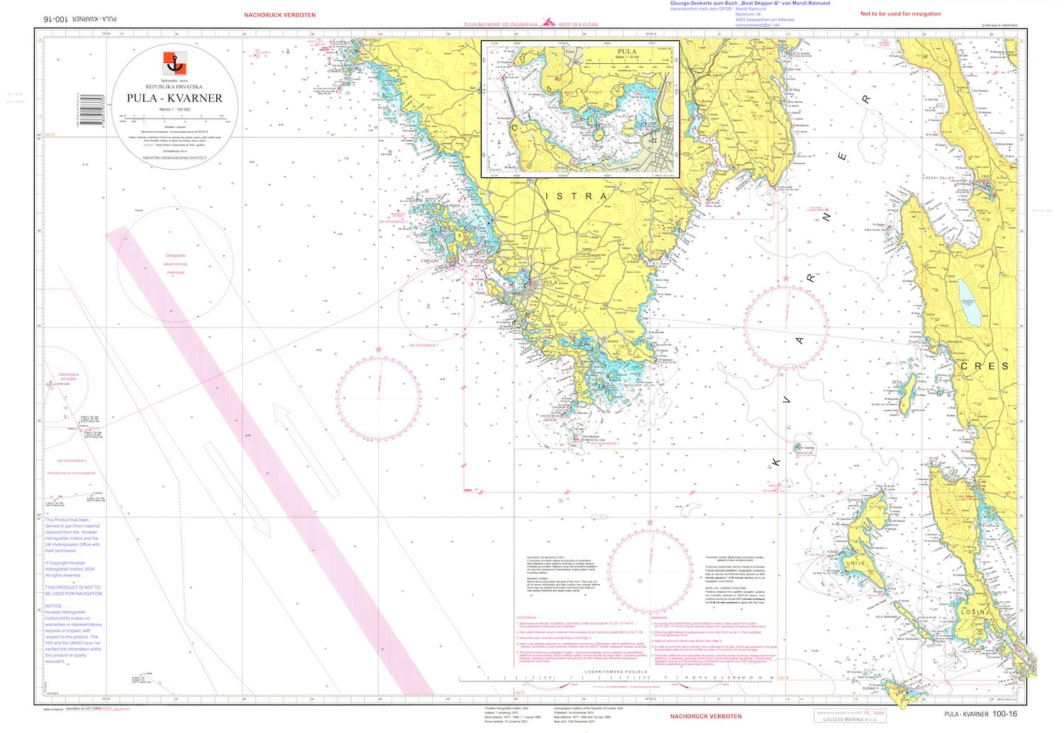 Vorderes Coverbild Übungs-Seekarte Pula - Kvarner 100-16