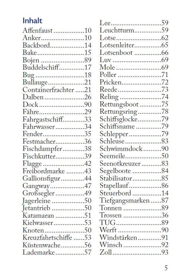 Beispielinhalt (Bild) Das kleine maritime Buch