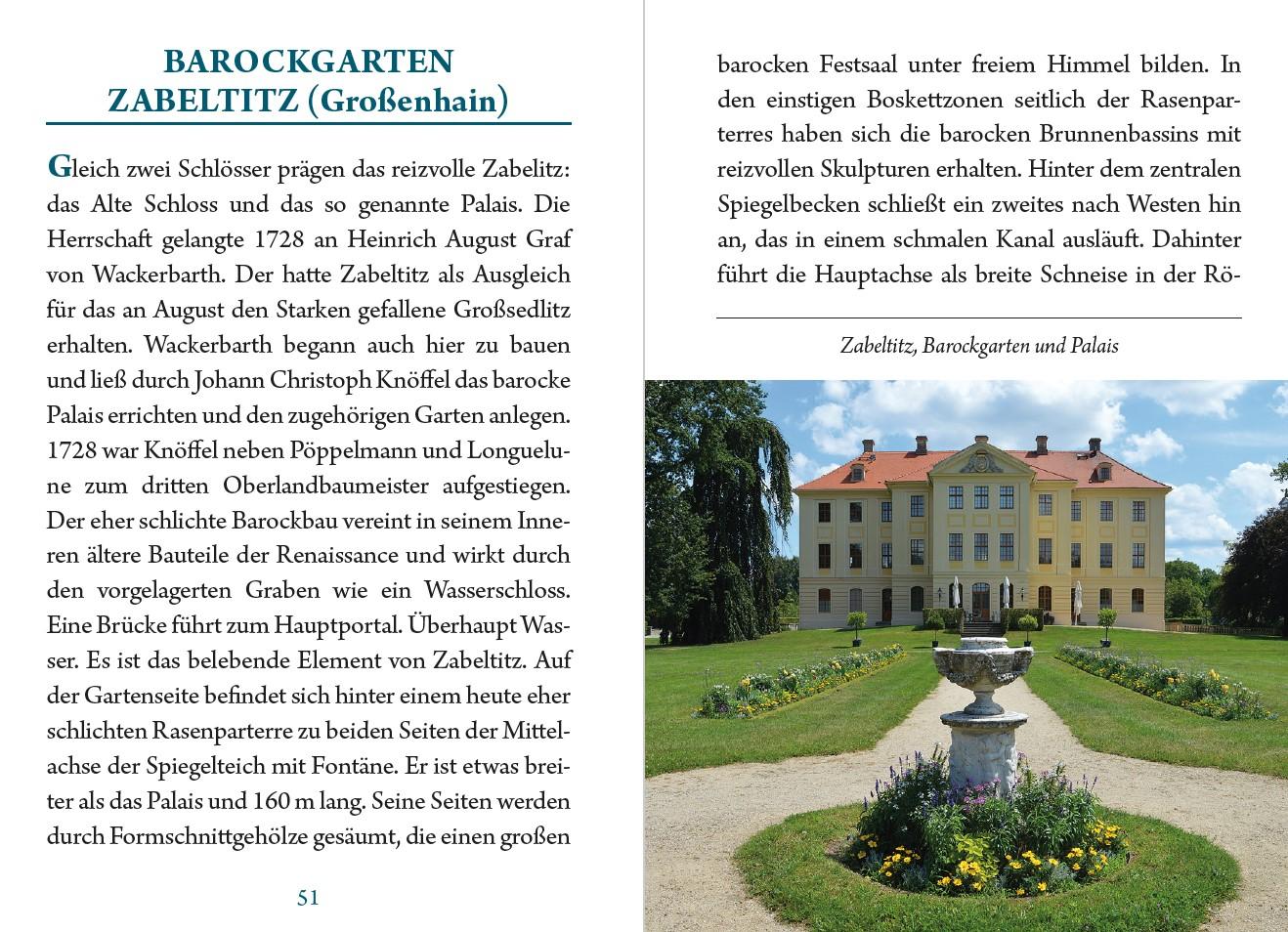 Beispielinhalt (Bild) Das kleine Buch der Sächsischen Schlossgärten