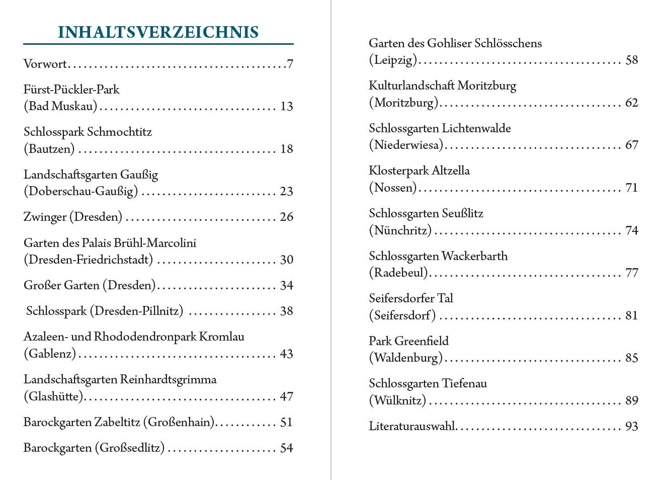 Beispielinhalt (Bild) Das kleine Buch der Sächsischen Schlossgärten