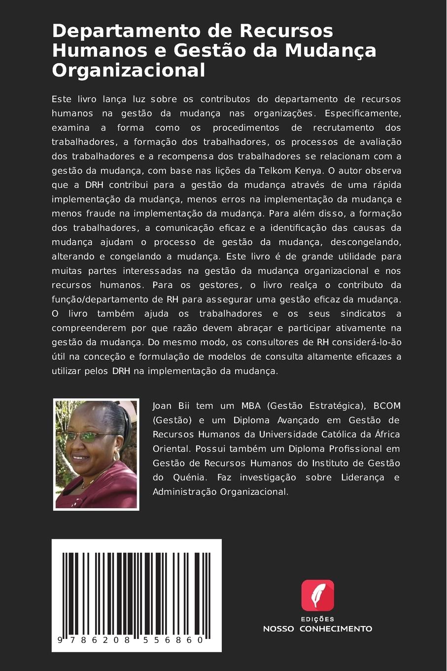 Rückseitencover Departamento de Recursos Humanos e Gestão da Mudança Organizacional