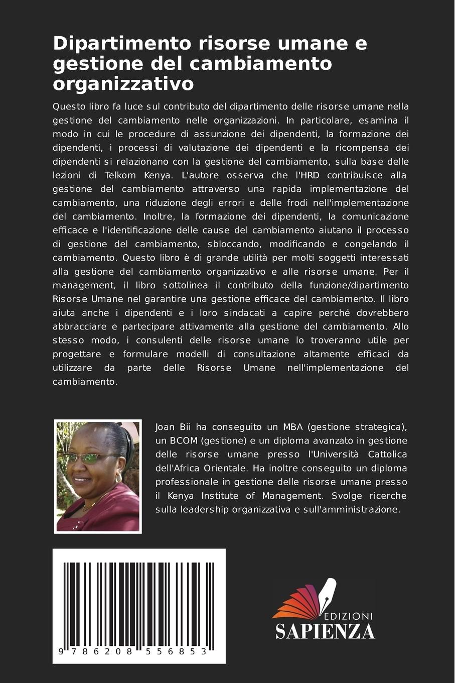 Rückseitencover Dipartimento risorse umane e gestione del cambiamento organizzativo