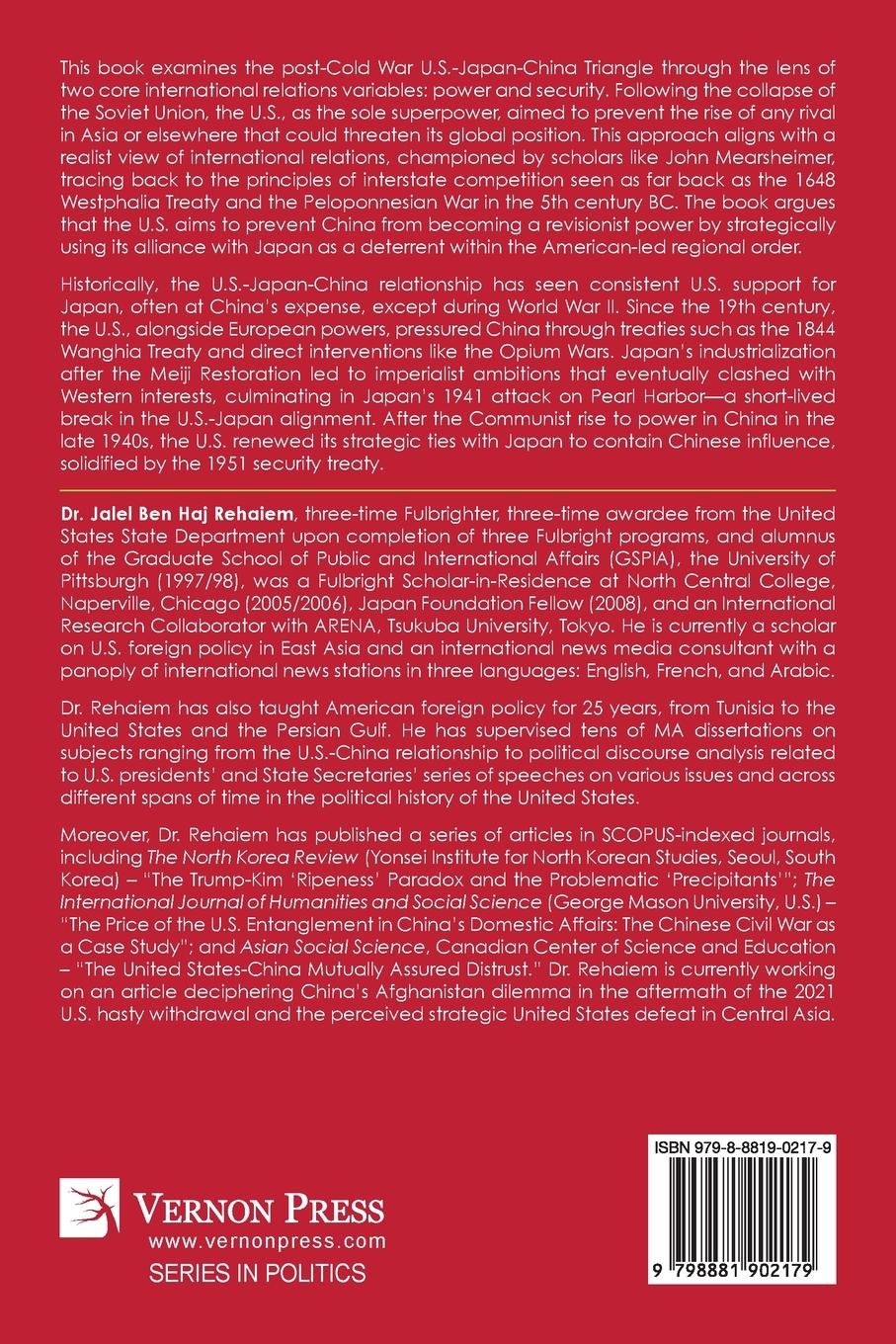 Rückseitencover The United States-Japan-China Triangle in the Post-Cold War Early Decades