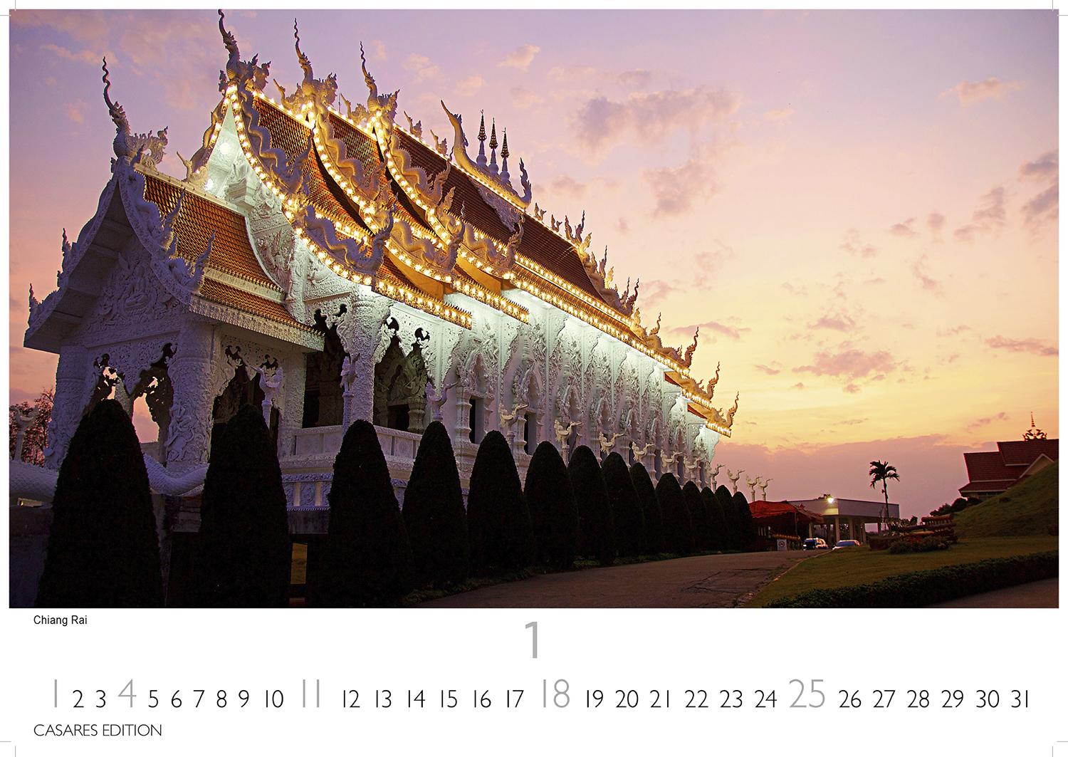 Beispielinhalt (Bild) Thailand Kalender 2026 - Wandkalender | Fotokalender Orient 35x50cm Grosses Format - Hochwertiger für 2026 - von der beeindruckenden Schönheit des Landes