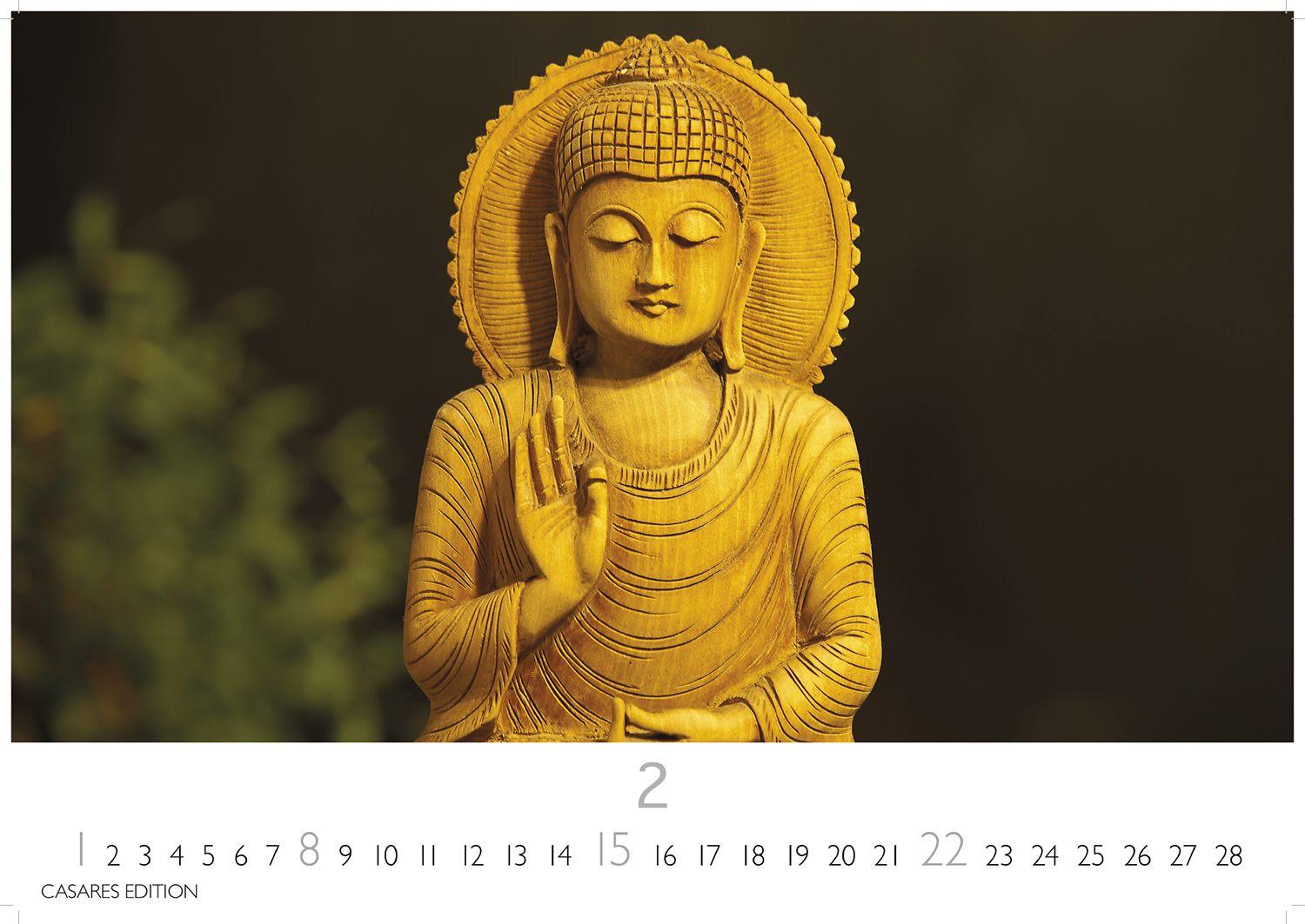 Beispielinhalt (Bild) Buddhas Kalender 2026 - Wandkalender | Fotokalender Asien 35x50cm | Spirituelle Abbildungen Buddhas | Perfekt für Meditation & Raumdekoration