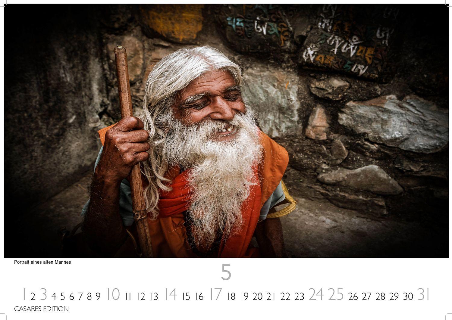 Beispielinhalt (Bild) Nepal Kalender 2026 - Wandkalender | Fotokalender Asien 24x35cm - Atemberaubende Fotos der Himalaya-Gipfel, Tempel und heiligen Stätten Nepals