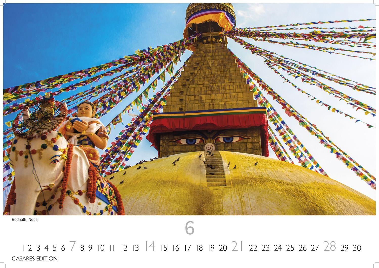 Beispielinhalt (Bild) Nepal Kalender 2026 - Wandkalender | Fotokalender Asien 24x35cm - Atemberaubende Fotos der Himalaya-Gipfel, Tempel und heiligen Stätten Nepals