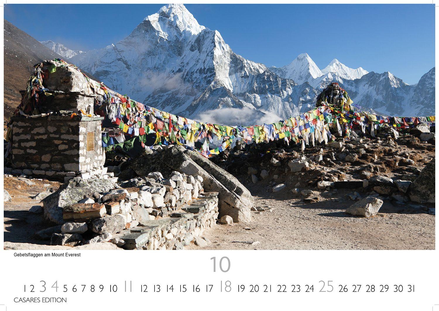 Beispielinhalt (Bild) Nepal Kalender 2026 - Wandkalender | Fotokalender Asien 24x35cm - Atemberaubende Fotos der Himalaya-Gipfel, Tempel und heiligen Stätten Nepals