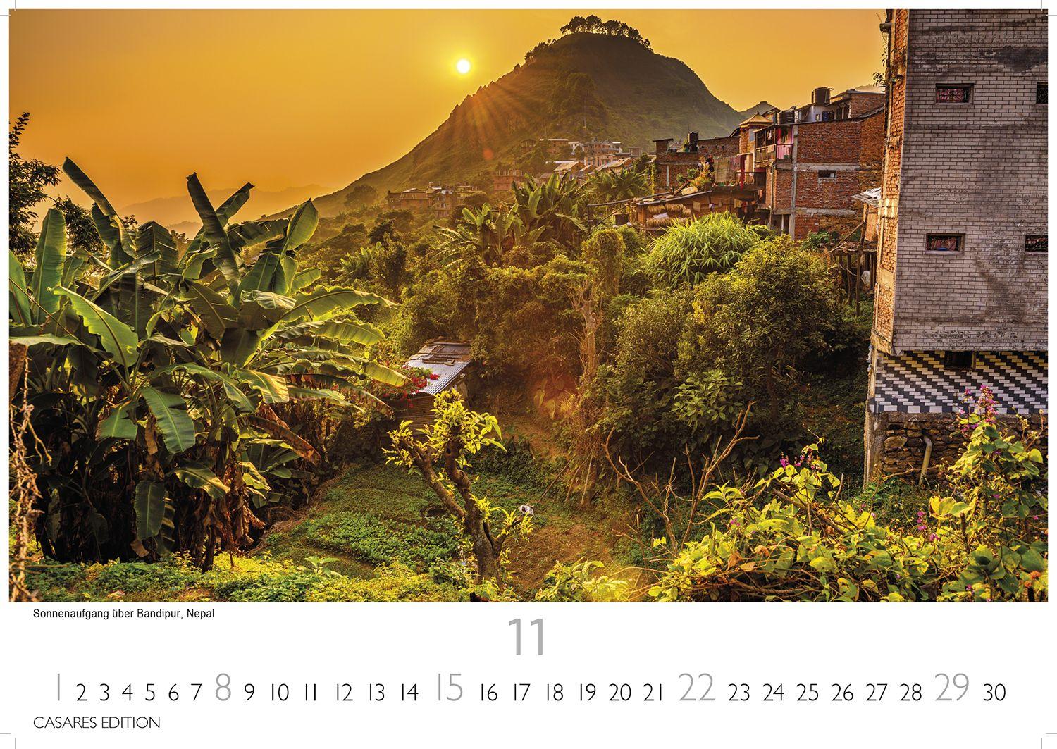 Beispielinhalt (Bild) Nepal Kalender 2026 - Wandkalender | Fotokalender Asien 24x35cm - Atemberaubende Fotos der Himalaya-Gipfel, Tempel und heiligen Stätten Nepals