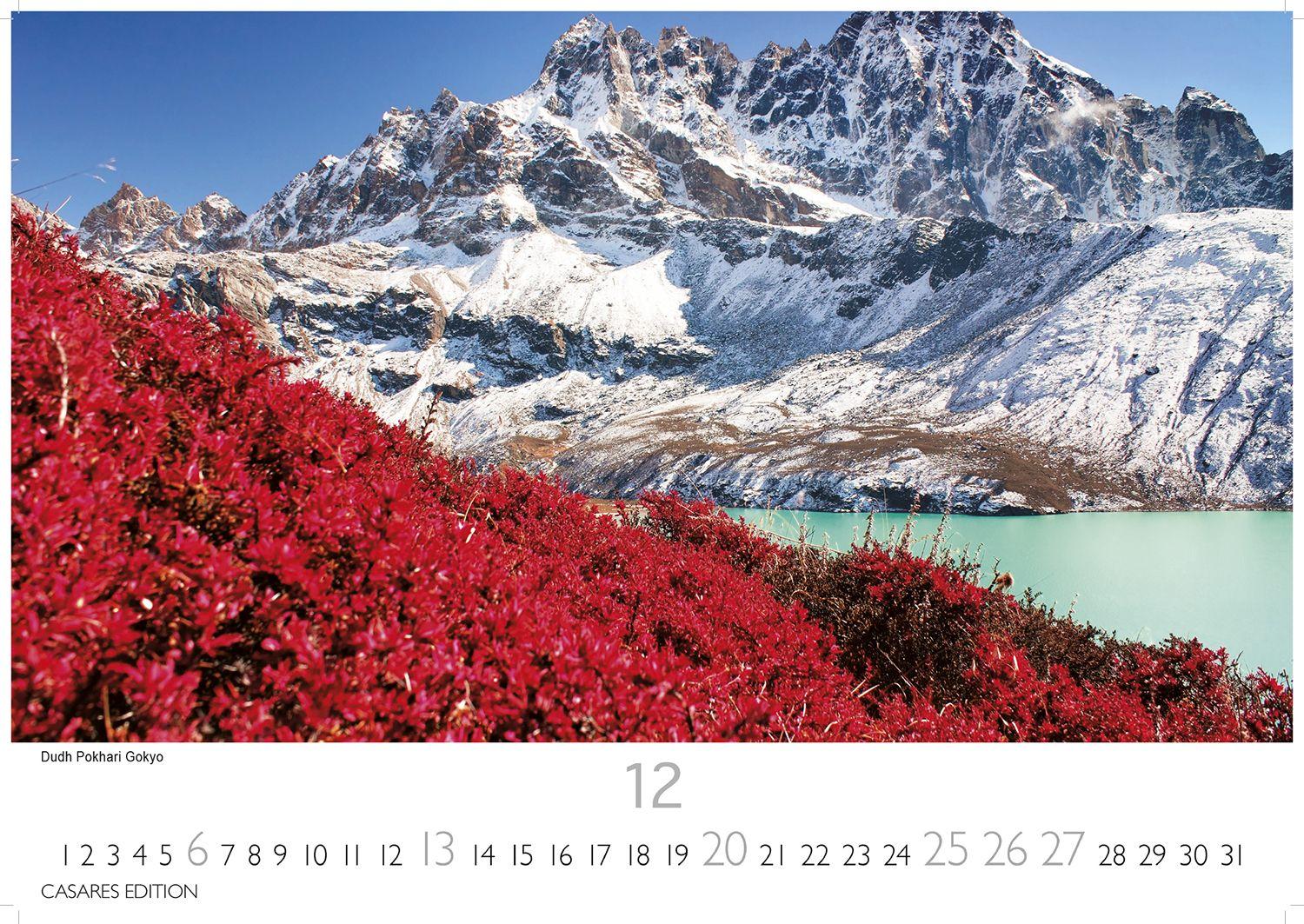 Beispielinhalt (Bild) Nepal Kalender 2026 - Wandkalender | Fotokalender Asien 24x35cm - Atemberaubende Fotos der Himalaya-Gipfel, Tempel und heiligen Stätten Nepals