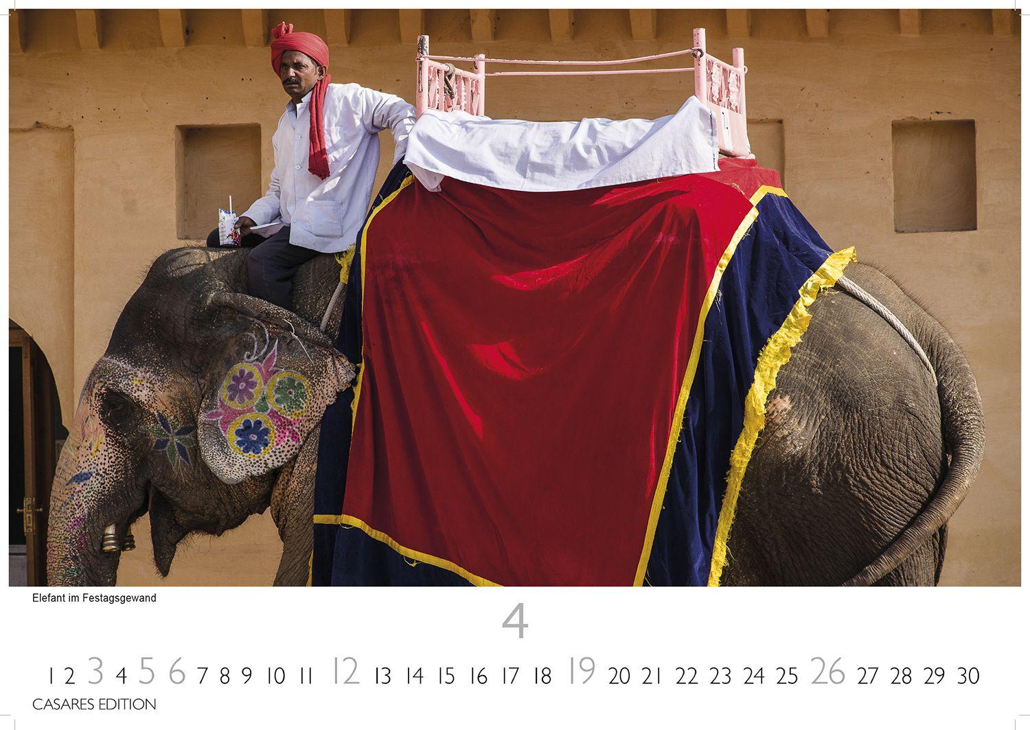 Beispielinhalt (Bild) Indien Kalender 2026 - Wandkalender | Fotokalender Asien 24x35cm - Entdecken Sie die vielfältige Kultur Indiens in 12 faszinierenden Fotos