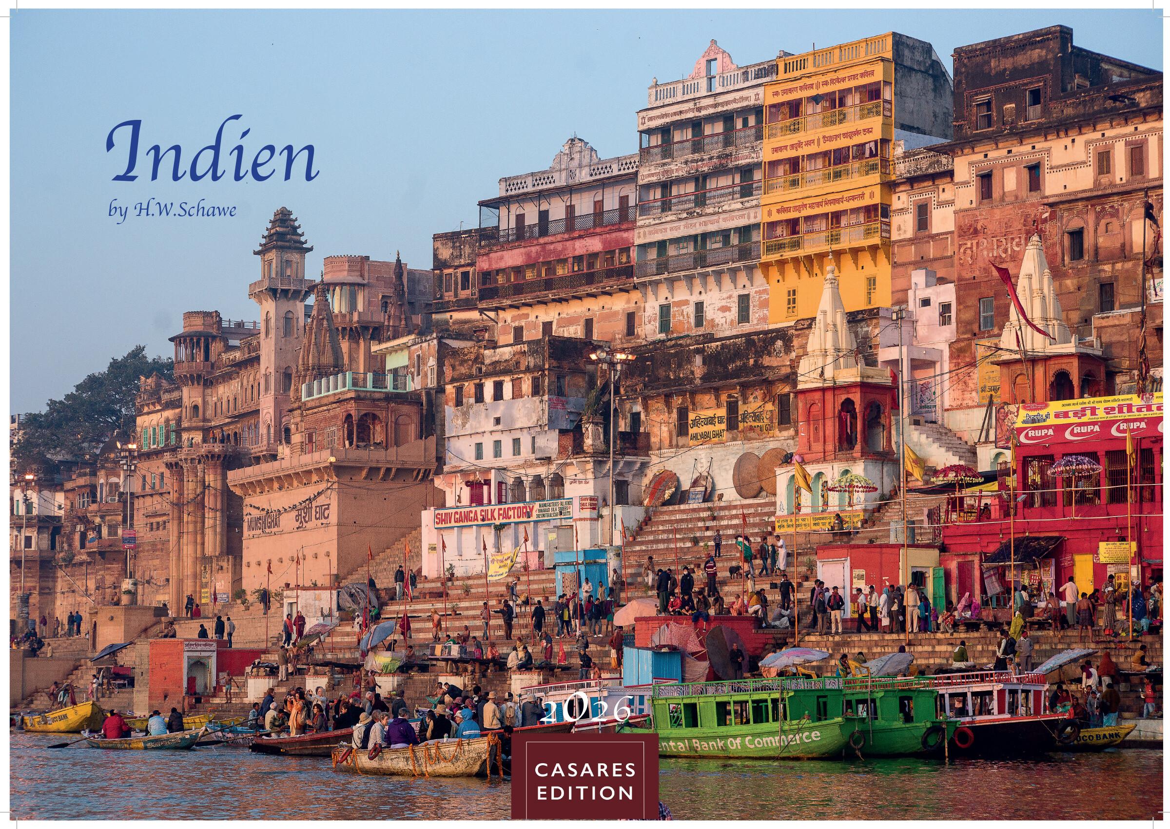 Vorderes Coverbild Indien Kalender 2026 - Wandkalender | Fotokalender Asien 24x35cm - Entdecken Sie die vielfältige Kultur Indiens in 12 faszinierenden Fotos