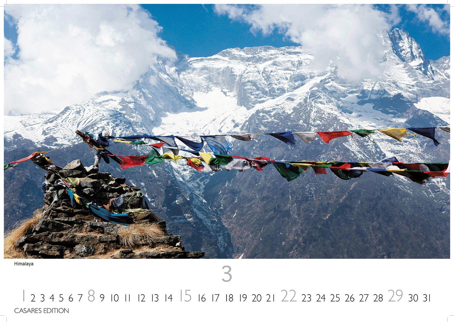 Beispielinhalt (Bild) Nepal Kalender 2026 - Wandkalender | Fotokalender Asien 35x50cm Grosses Format - Atemberaubende Fotos der Himalaya-Gipfel, Tempel und heiligen Stätten Nepals