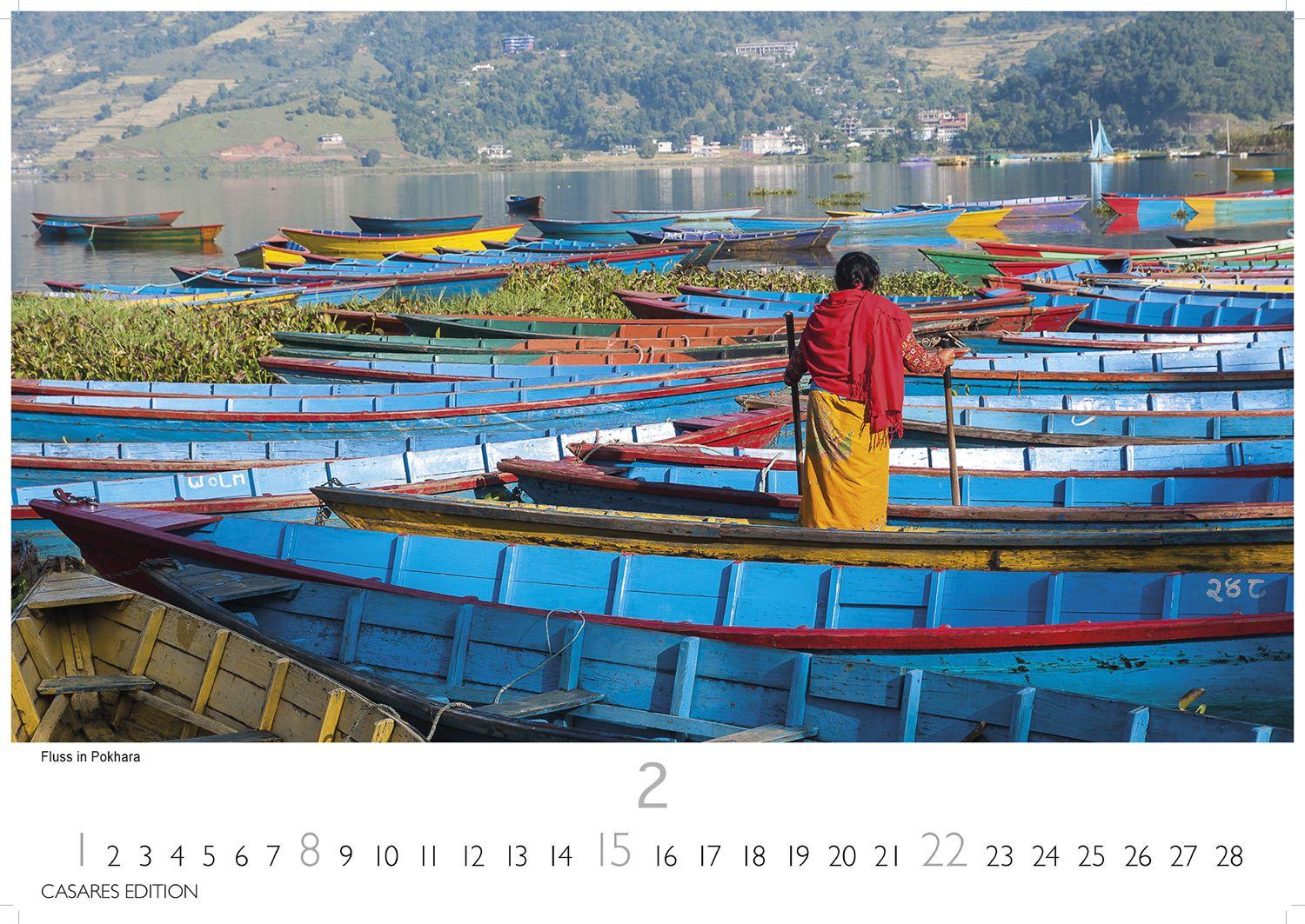Beispielinhalt (Bild) Nepal Kalender 2026 - Wandkalender | Fotokalender Asien 35x50cm Grosses Format - Atemberaubende Fotos der Himalaya-Gipfel, Tempel und heiligen Stätten Nepals