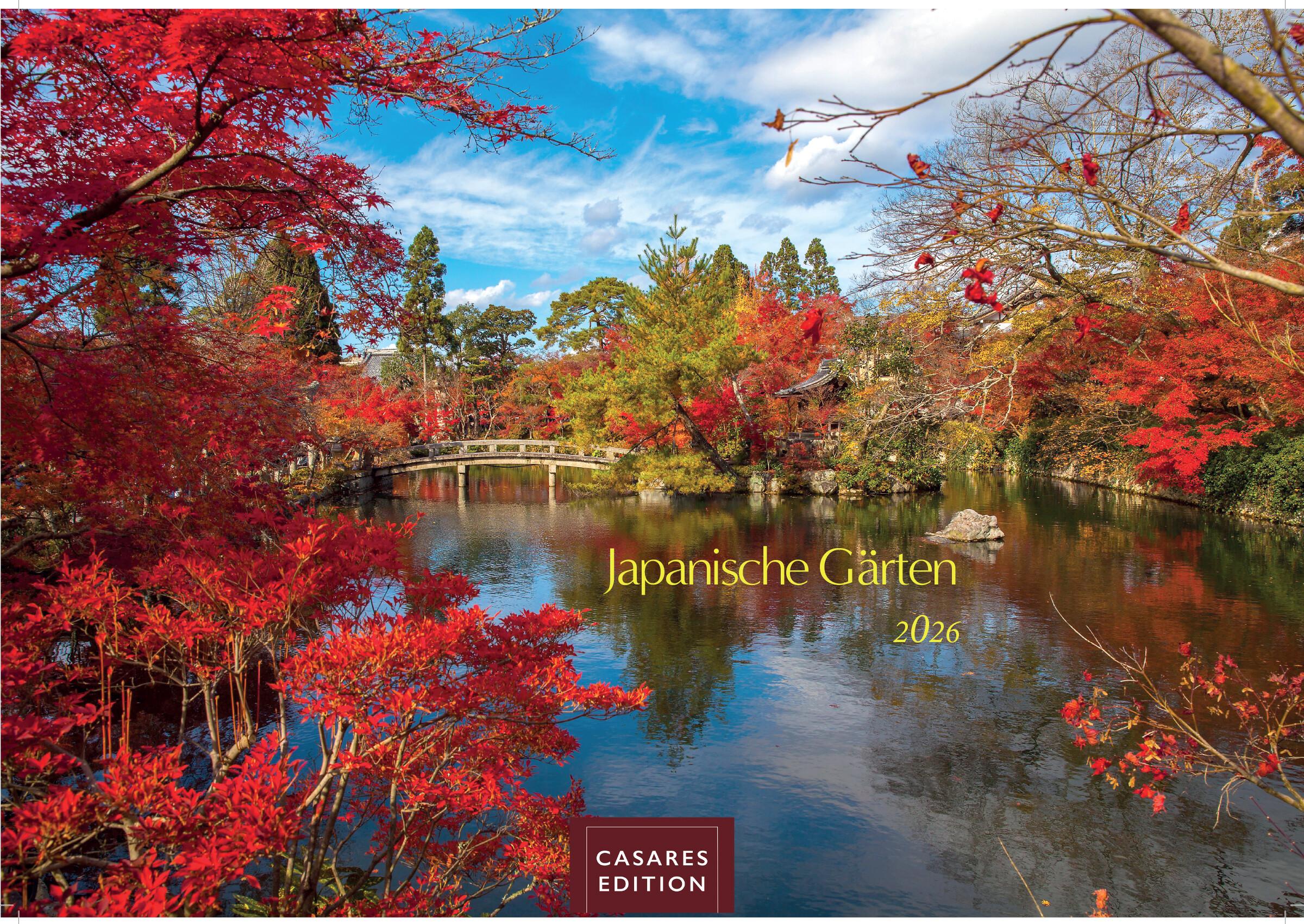 Vorderes Coverbild Japanische Gärten Kalender 2026 - Wandkalender | Fotokalender Asien 24x35cm - Fotografien authentischer japanischer Gärten, perfekt für Natur- und Gartenliebhaber
