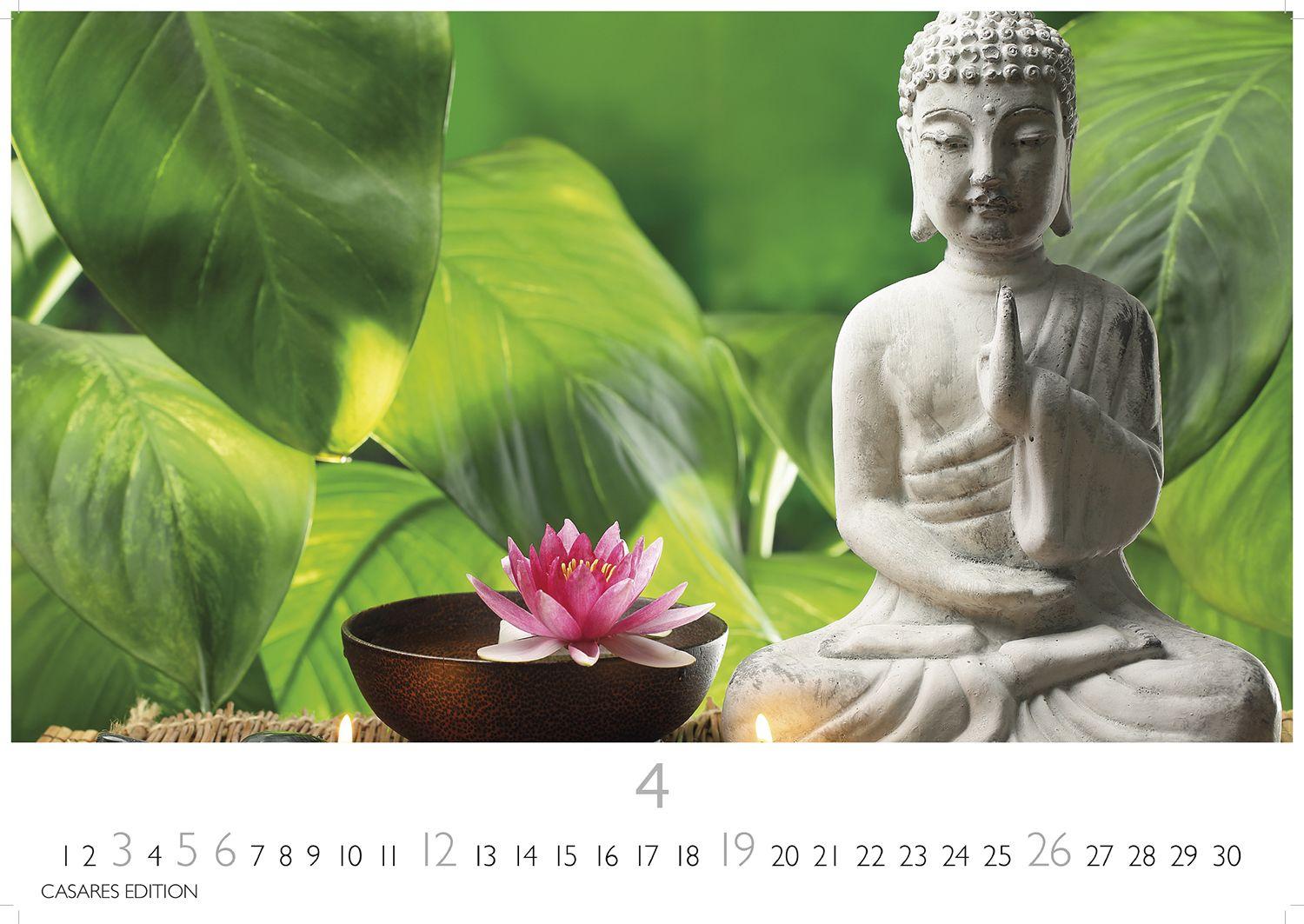 Beispielinhalt (Bild) Buddhas Kalender 2026 - Wandkalender | Fotokalender Asien 24x35cm -Spirituelle Abbildungen Buddhas | Perfekt für Meditation & Raumdekoration