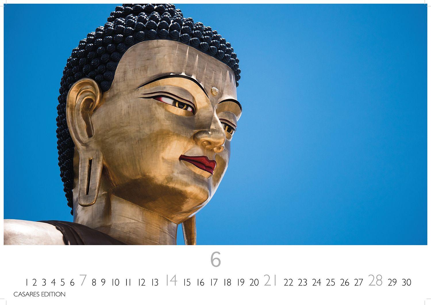 Beispielinhalt (Bild) Buddhas Kalender 2026 - Wandkalender | Fotokalender Asien 24x35cm -Spirituelle Abbildungen Buddhas | Perfekt für Meditation & Raumdekoration