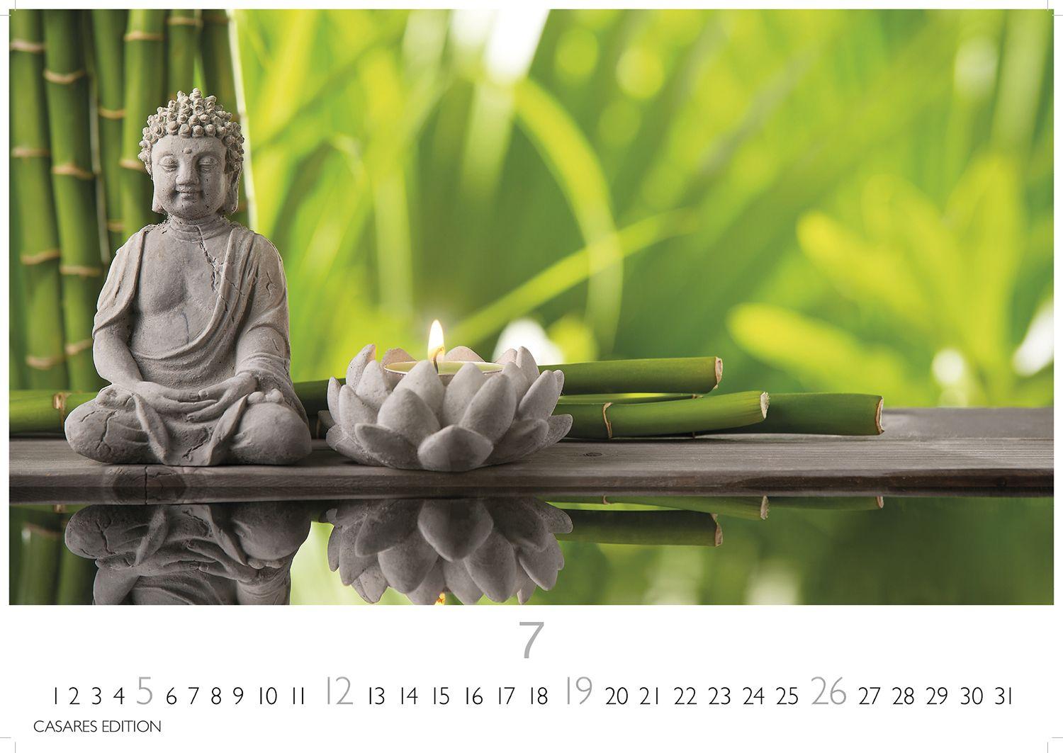 Beispielinhalt (Bild) Buddhas Kalender 2026 - Wandkalender | Fotokalender Asien 24x35cm -Spirituelle Abbildungen Buddhas | Perfekt für Meditation & Raumdekoration