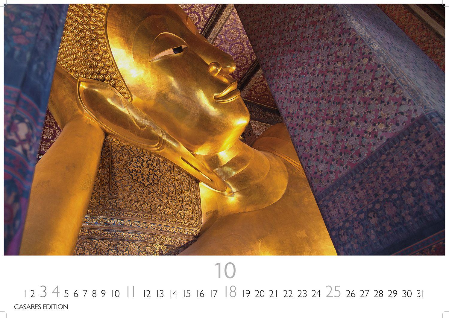 Beispielinhalt (Bild) Buddhas Kalender 2026 - Wandkalender | Fotokalender Asien 24x35cm -Spirituelle Abbildungen Buddhas | Perfekt für Meditation & Raumdekoration
