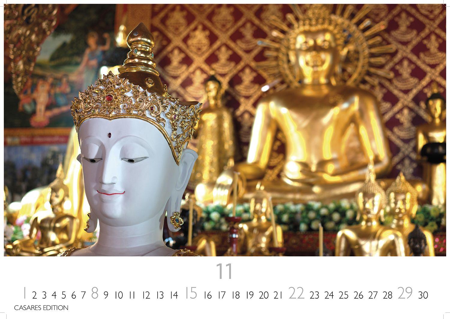 Beispielinhalt (Bild) Buddhas Kalender 2026 - Wandkalender | Fotokalender Asien 24x35cm -Spirituelle Abbildungen Buddhas | Perfekt für Meditation & Raumdekoration