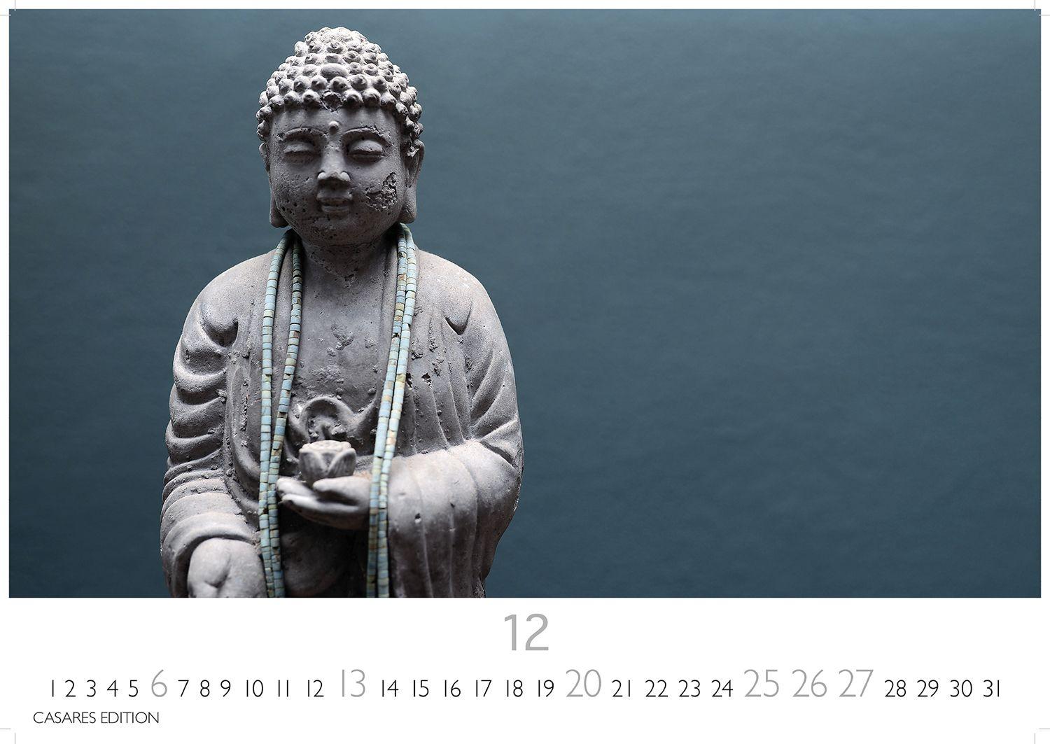Beispielinhalt (Bild) Buddhas Kalender 2026 - Wandkalender | Fotokalender Asien 24x35cm -Spirituelle Abbildungen Buddhas | Perfekt für Meditation & Raumdekoration