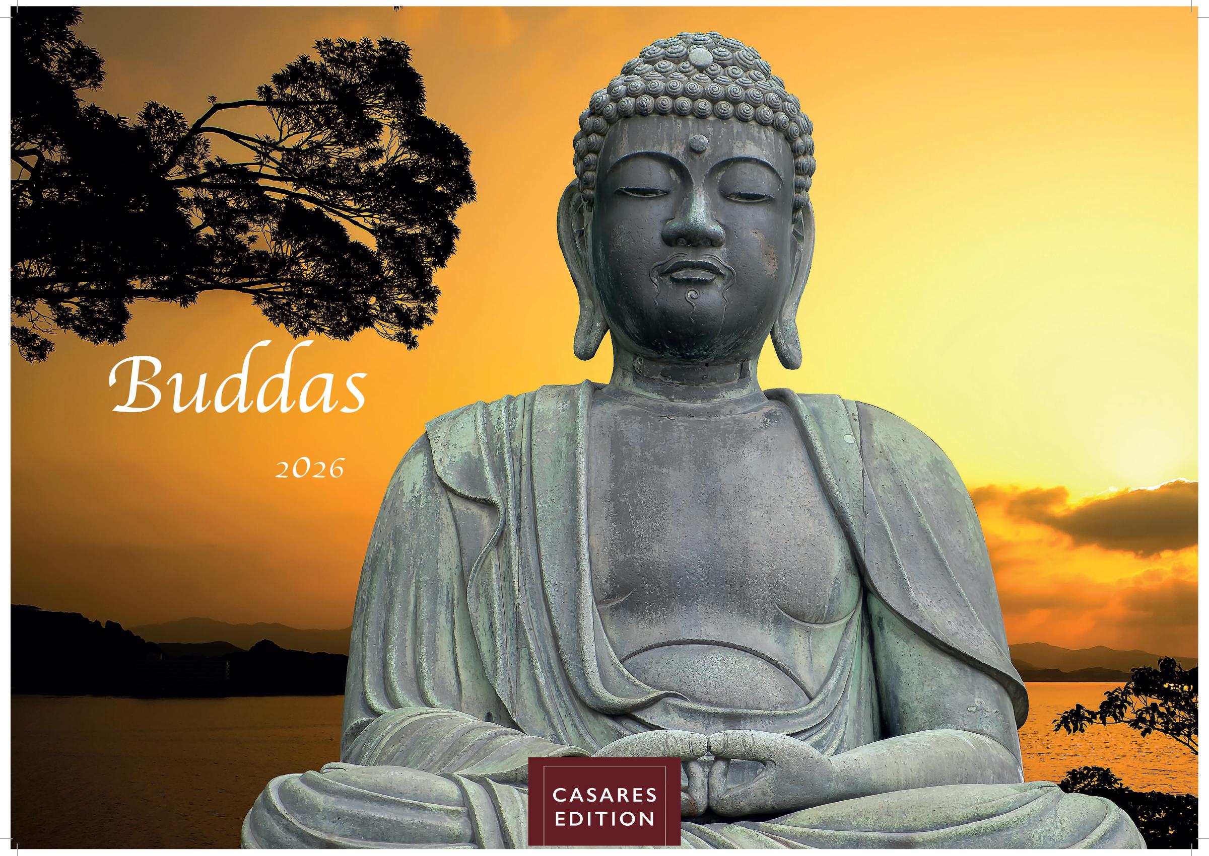 Vorderes Coverbild Buddhas Kalender 2026 - Wandkalender | Fotokalender Asien 24x35cm -Spirituelle Abbildungen Buddhas | Perfekt für Meditation & Raumdekoration