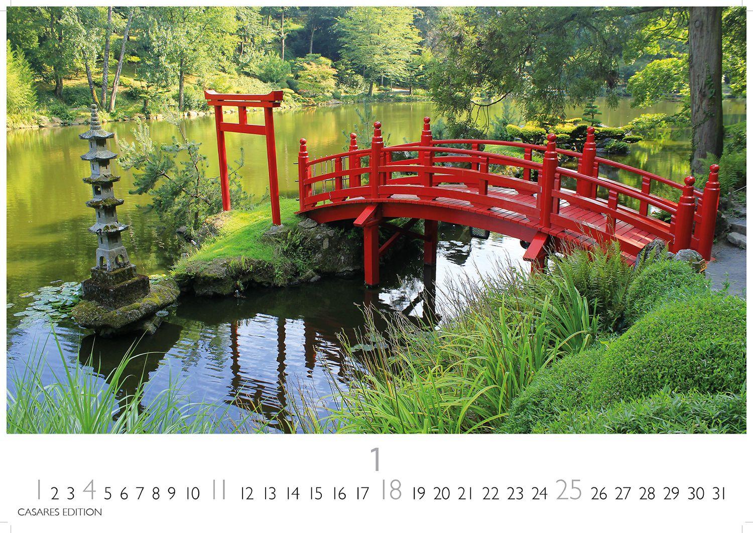 Beispielinhalt (Bild) Japanische Gärten Kalender 2026 - Wandkalender | Fotokalender Asien 35x50cm Grosses Format - Fotografien authentischer japanischer Gärten, perfekt für Natur- und Gartenliebhaber