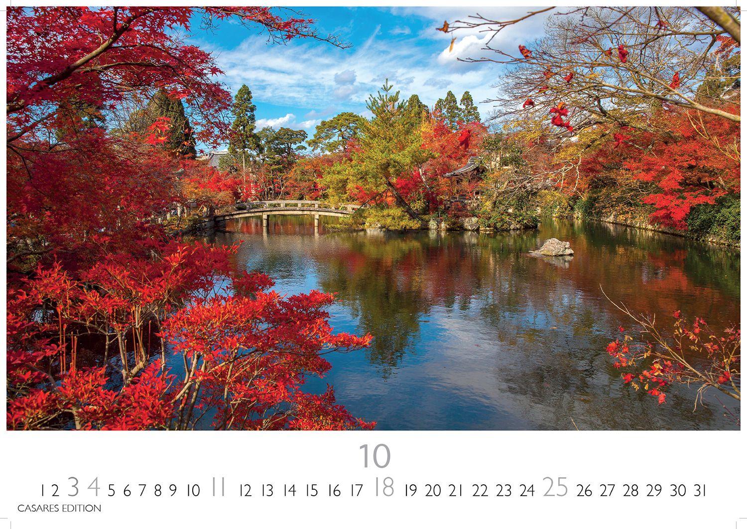 Beispielinhalt (Bild) Japanische Gärten Kalender 2026 - Wandkalender | Fotokalender Asien 35x50cm Grosses Format - Fotografien authentischer japanischer Gärten, perfekt für Natur- und Gartenliebhaber