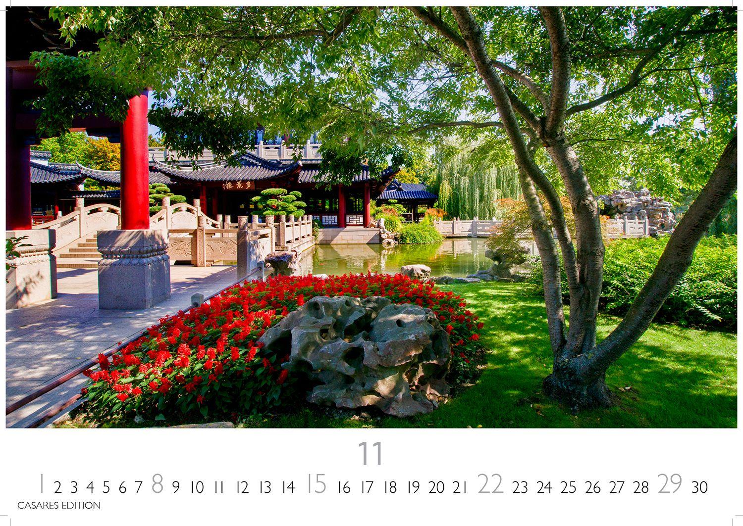 Beispielinhalt (Bild) Japanische Gärten Kalender 2026 - Wandkalender | Fotokalender Asien 35x50cm Grosses Format - Fotografien authentischer japanischer Gärten, perfekt für Natur- und Gartenliebhaber