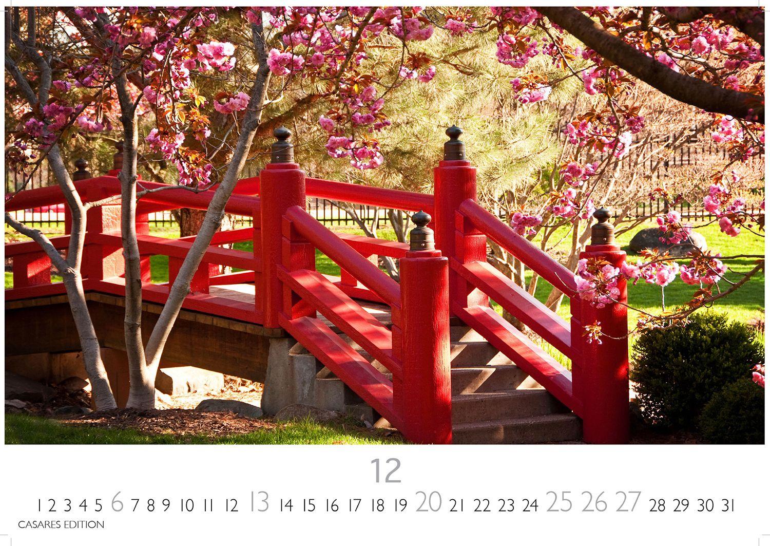 Beispielinhalt (Bild) Japanische Gärten Kalender 2026 - Wandkalender | Fotokalender Asien 35x50cm Grosses Format - Fotografien authentischer japanischer Gärten, perfekt für Natur- und Gartenliebhaber