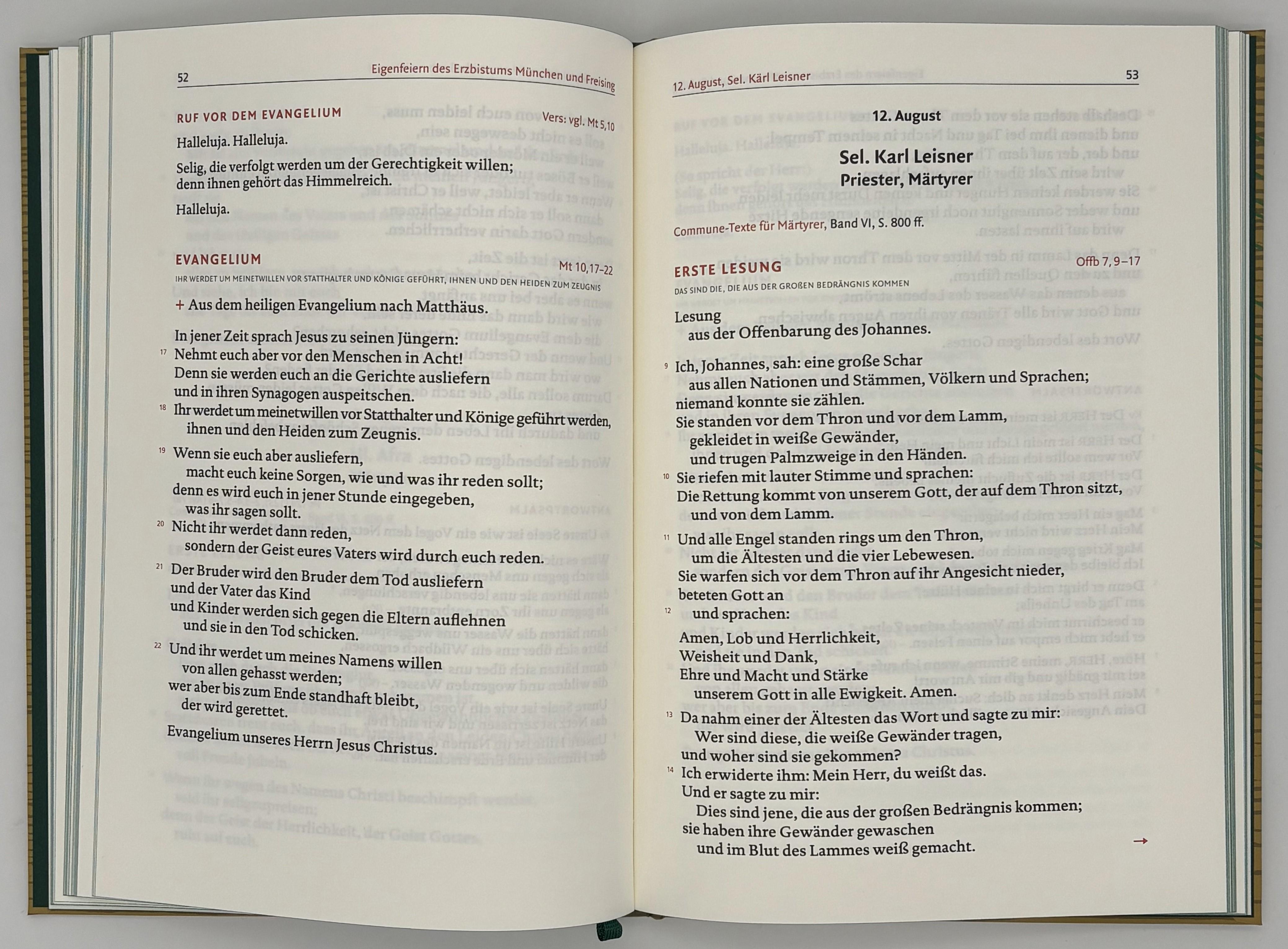 Beispielinhalt (Bild) Eigenfeiern des Erzbistums München und Freising