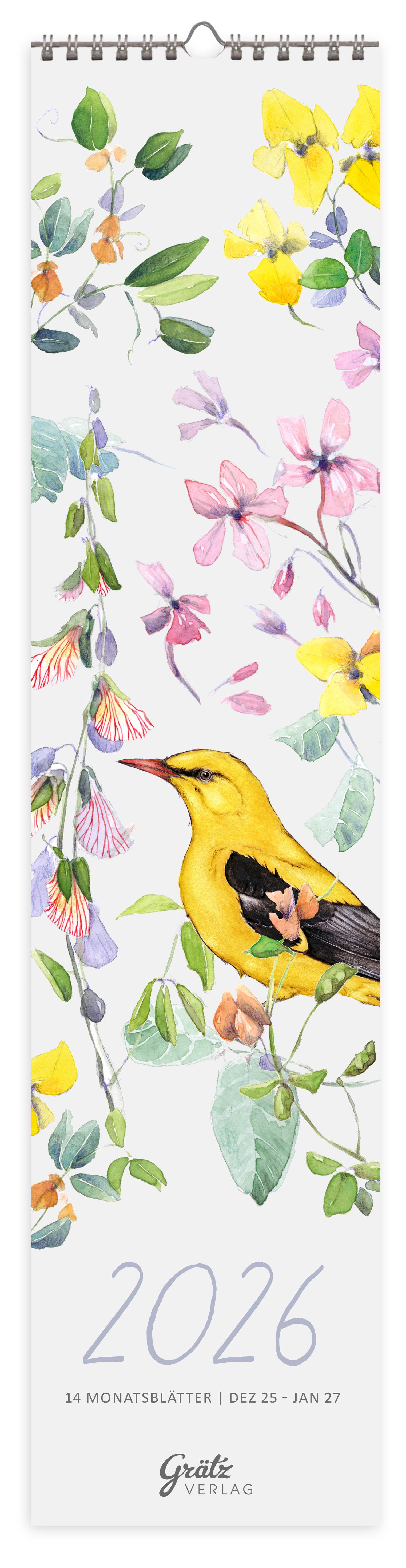 Vorderes Coverbild Monatsplaner Vogel 2026