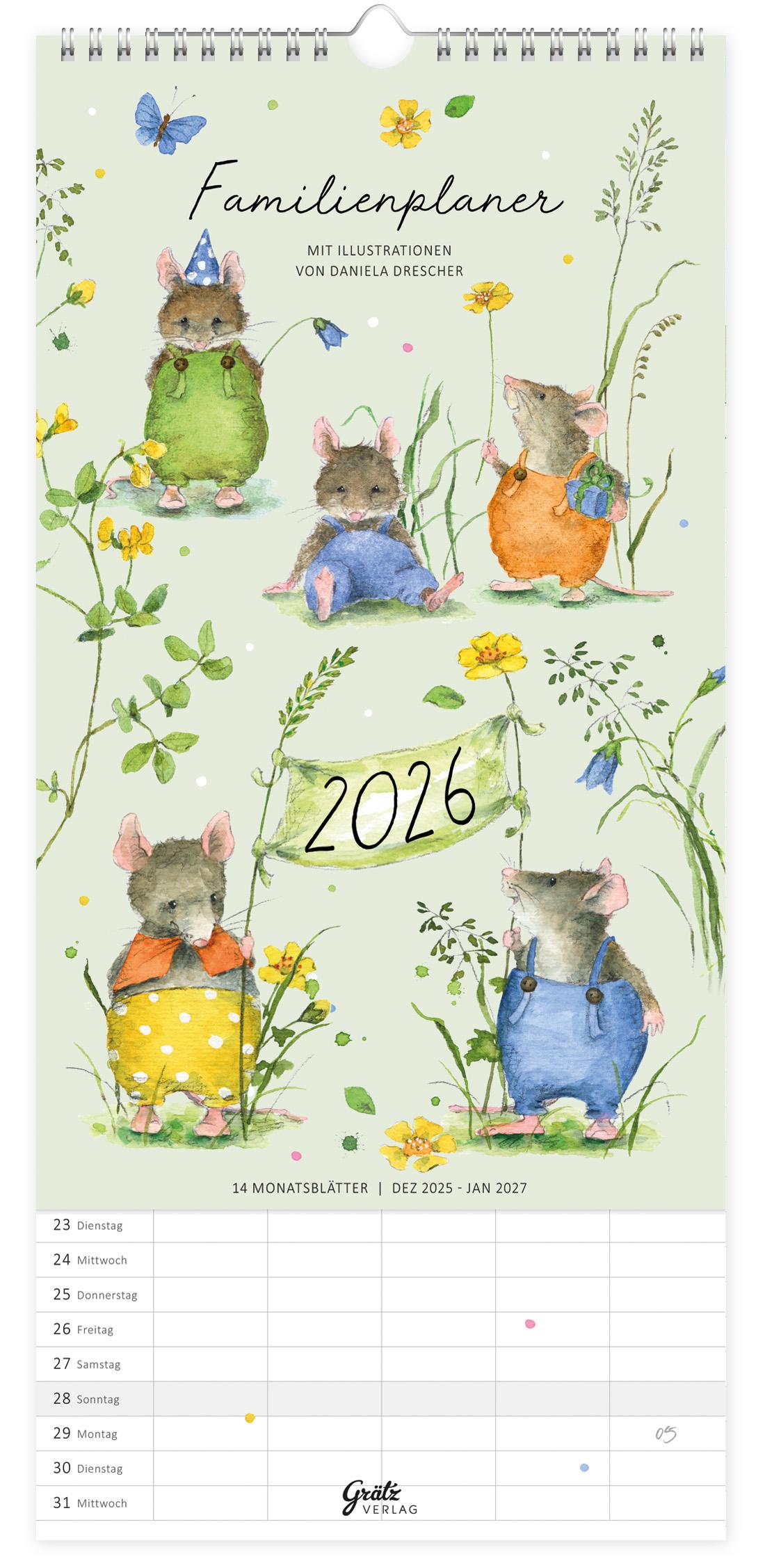 Vorderes Coverbild Familienplaner Mäuseparty 2026