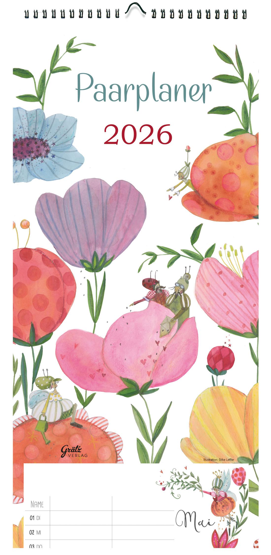 Vorderes Coverbild Paarplaner Blumen 2025