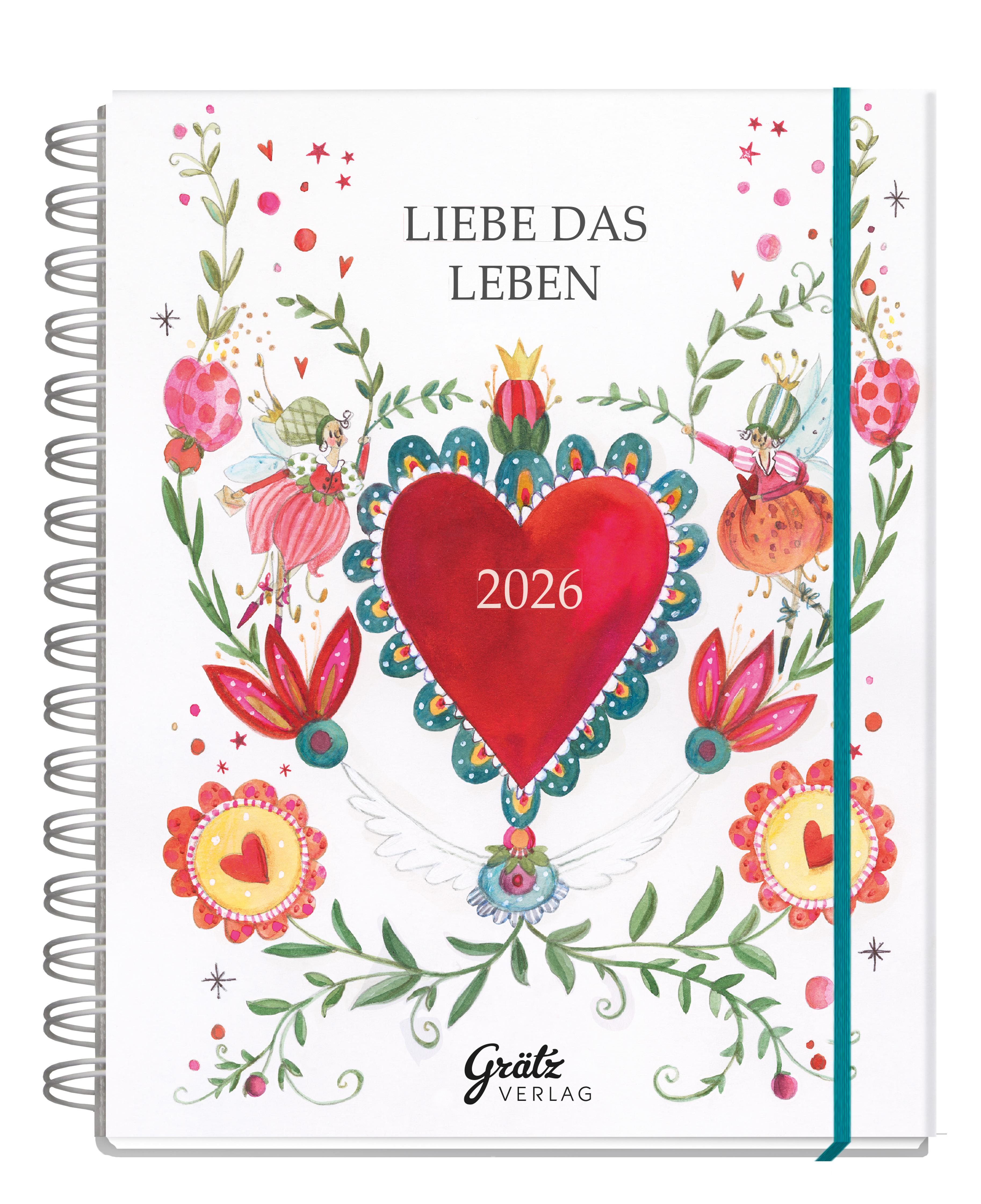 Vorderes Coverbild Taschenkalender Liebe das Leben 2026
