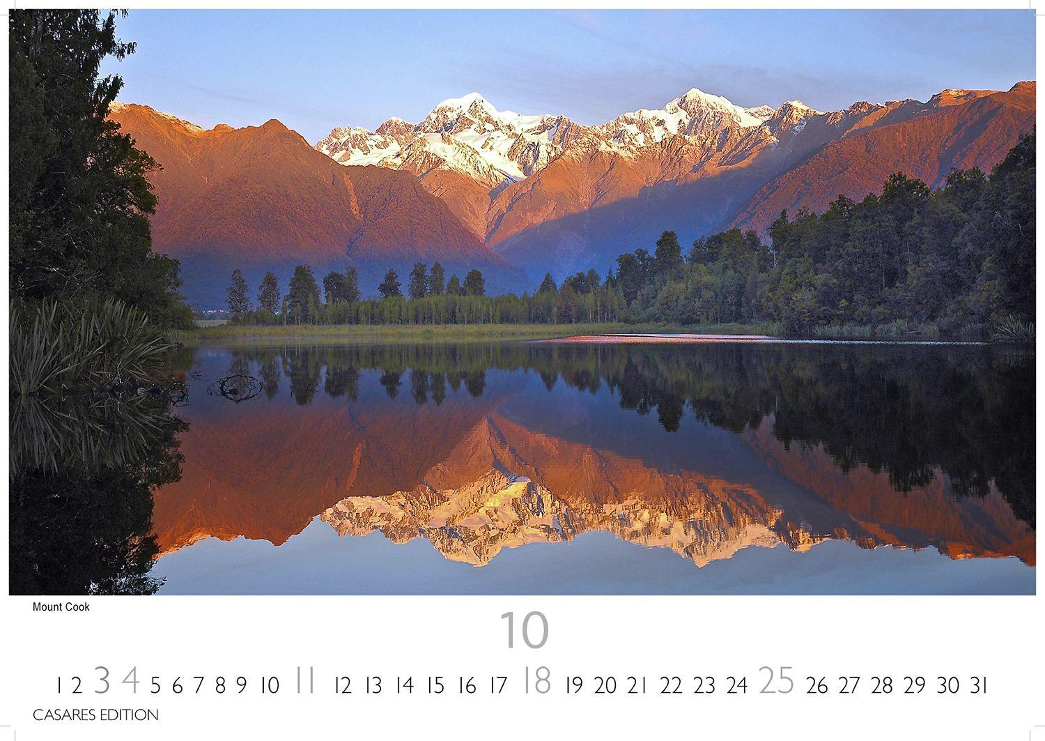 Beispielinhalt (Bild) Neuseeland Kalender 2026 - Wandkalender | Fotokalender Ozeanien 35x50cm - Bildkalender mit atemberaubenden Naturaufnahmen, perfekt für Reisefans & Neuseeland-Liebhaber