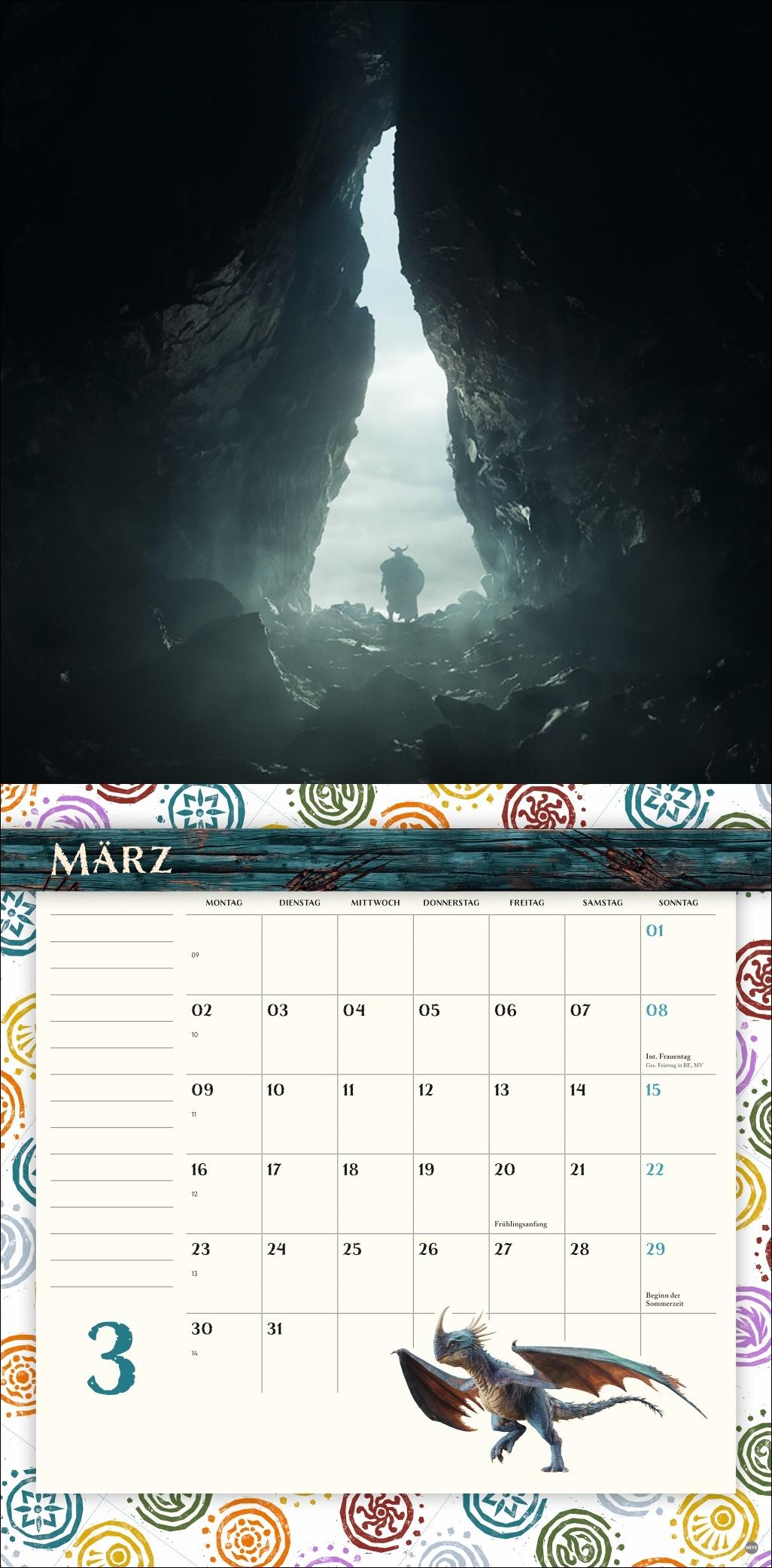 Beispielinhalt (Bild) Drachenzähmen Broschurkalender 2026