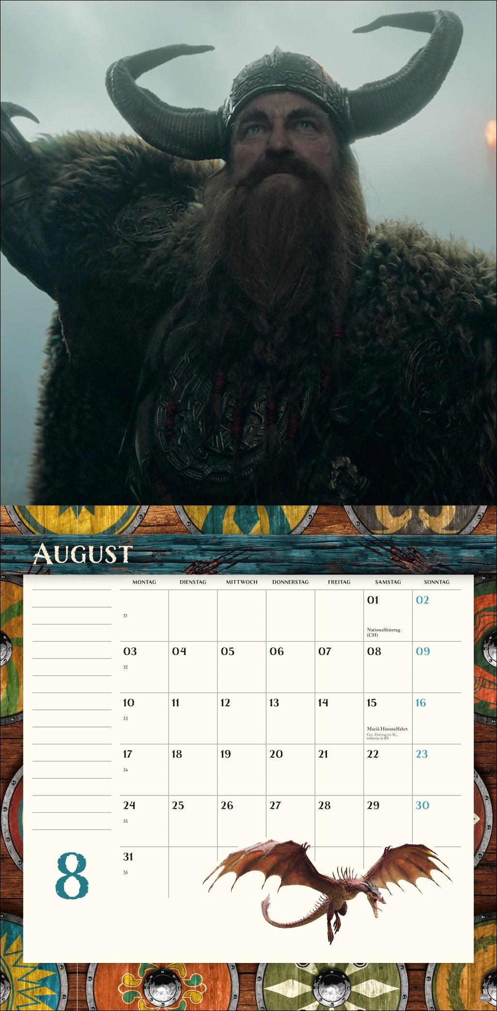 Beispielinhalt (Bild) Drachenzähmen Broschurkalender 2026