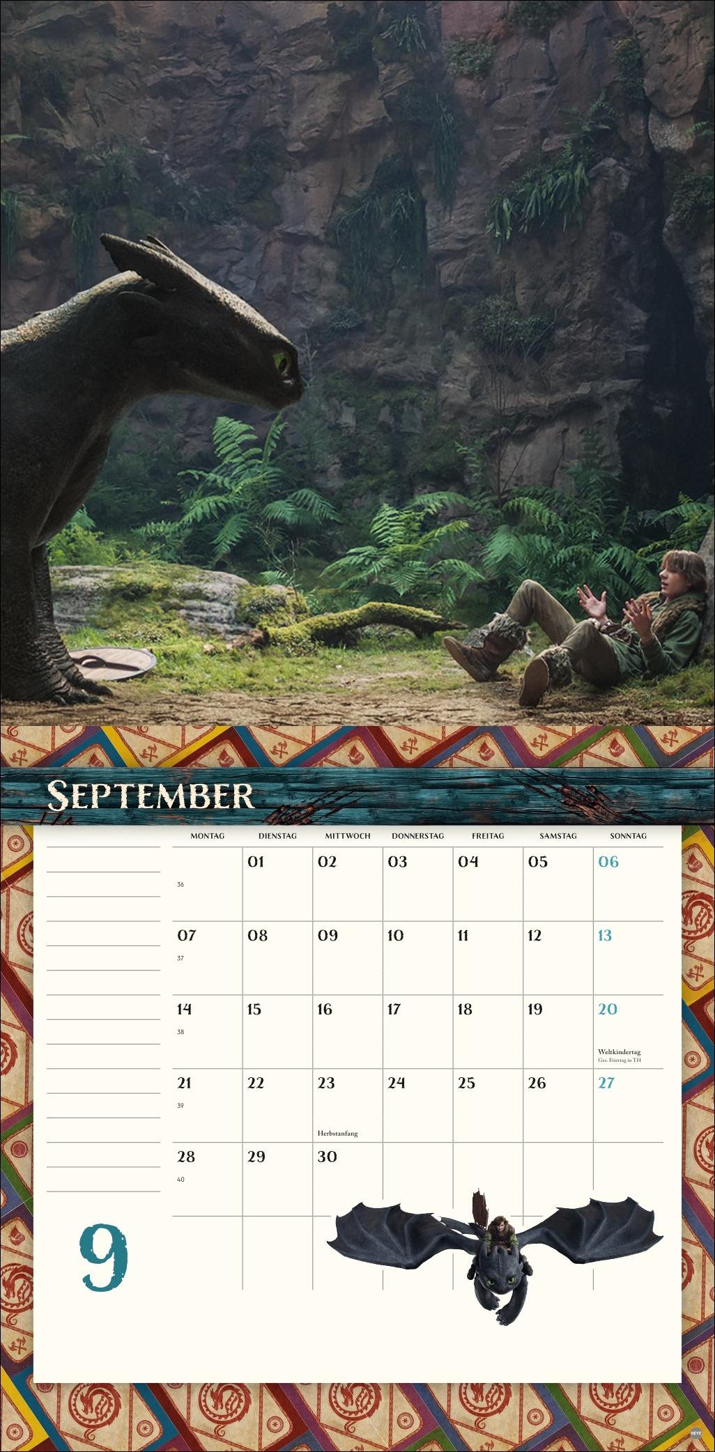 Beispielinhalt (Bild) Drachenzähmen Broschurkalender 2026