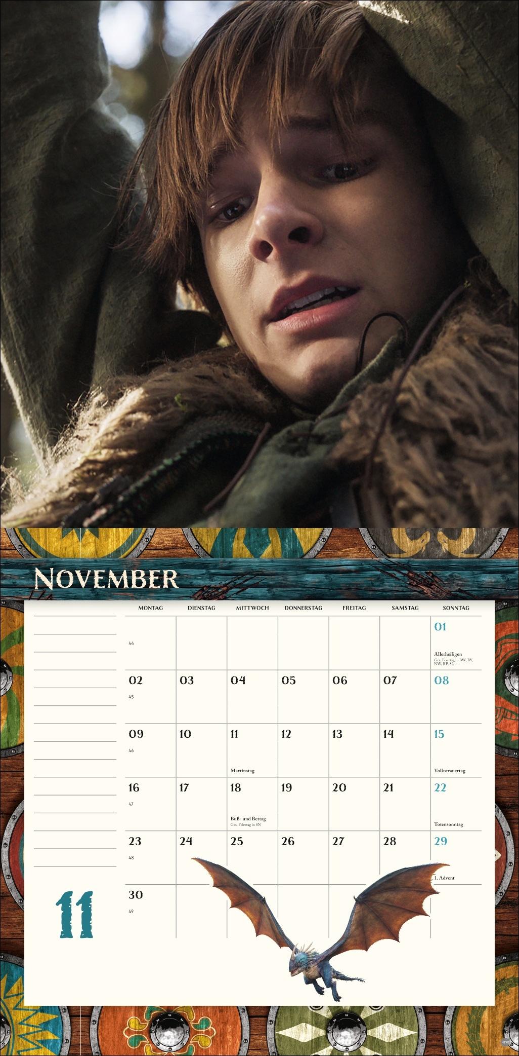 Beispielinhalt (Bild) Drachenzähmen Broschurkalender 2026