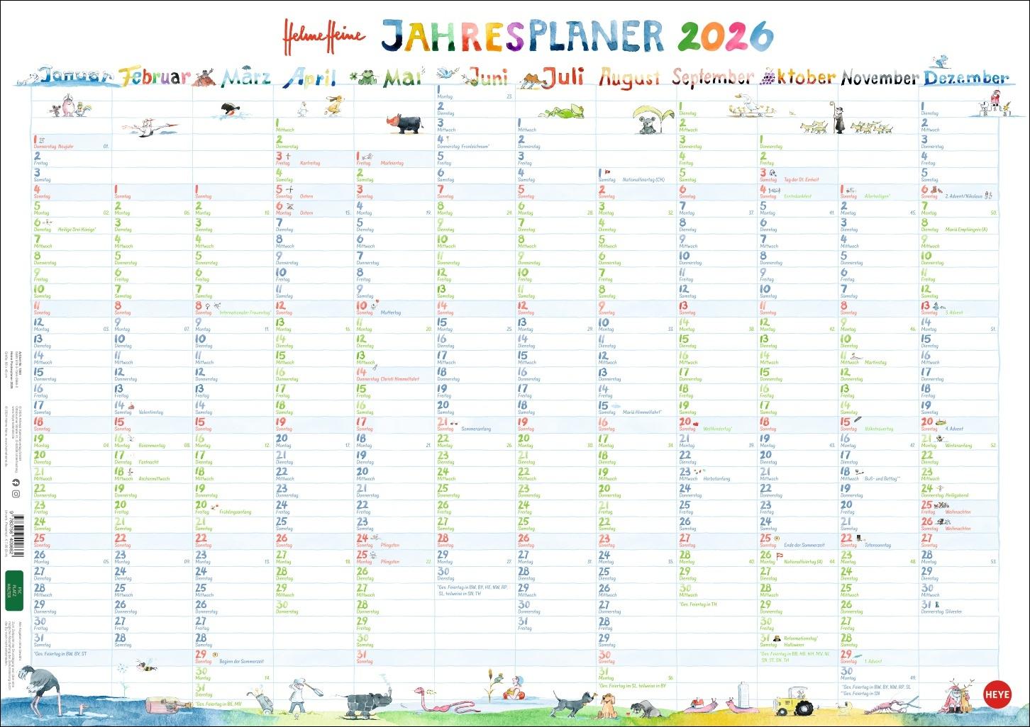 Vorderes Coverbild Helme Heine: Posterplaner 2026