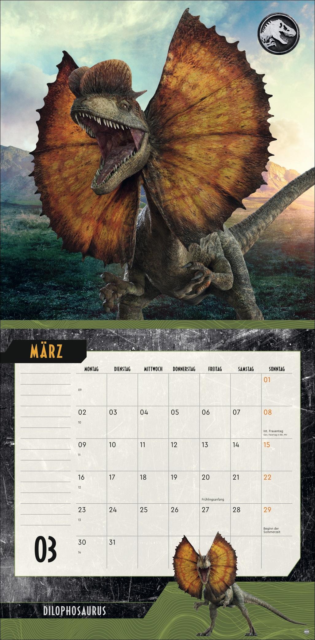 Beispielinhalt (Bild) Jurassic World Broschurkalender 2026