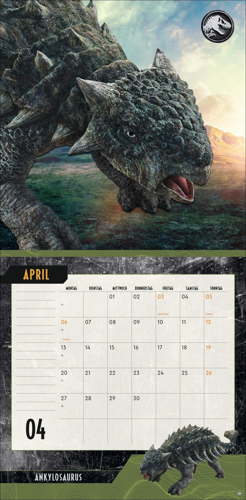 Beispielinhalt (Bild) Jurassic World Broschurkalender 2026