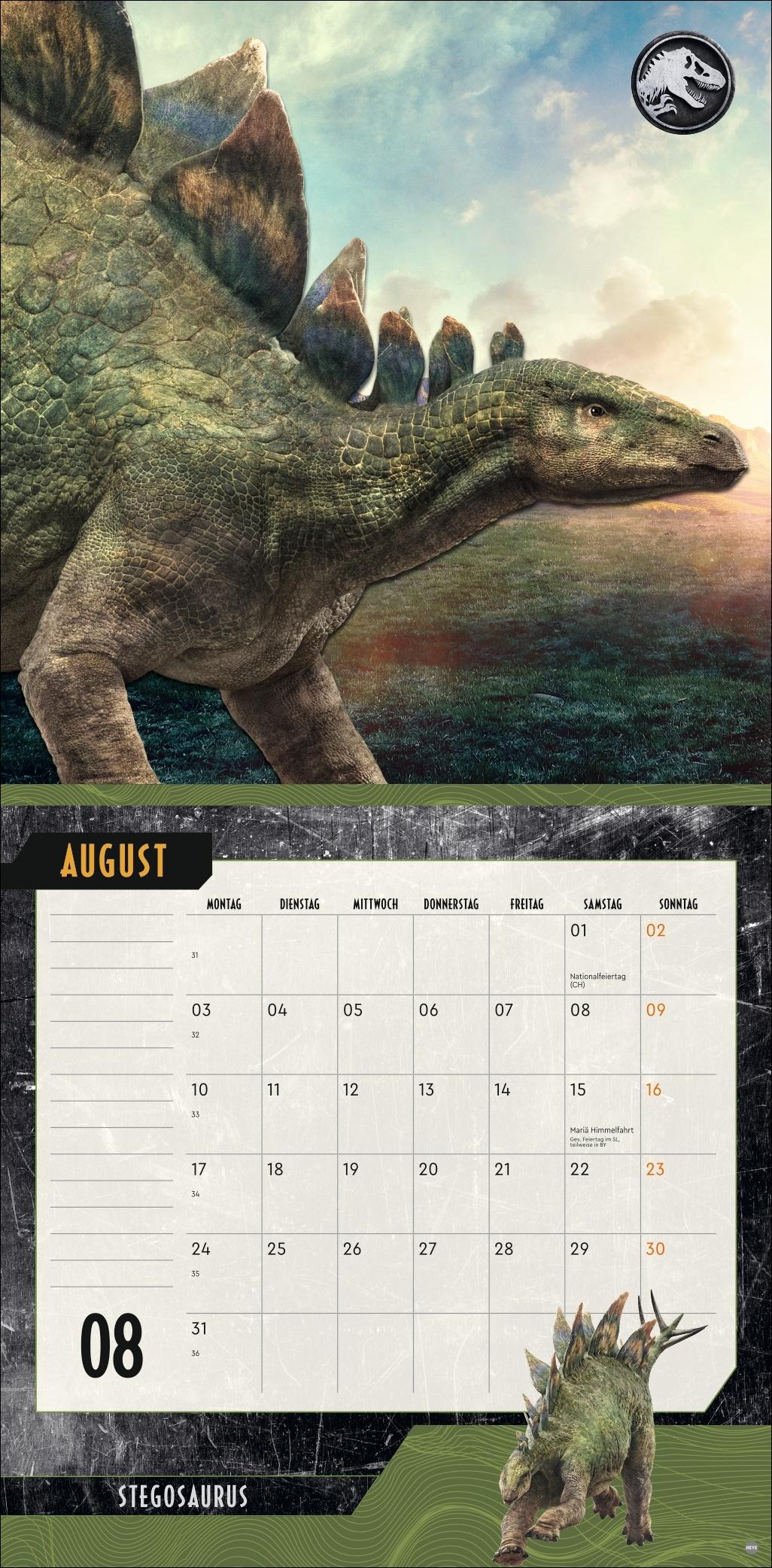 Beispielinhalt (Bild) Jurassic World Broschurkalender 2026